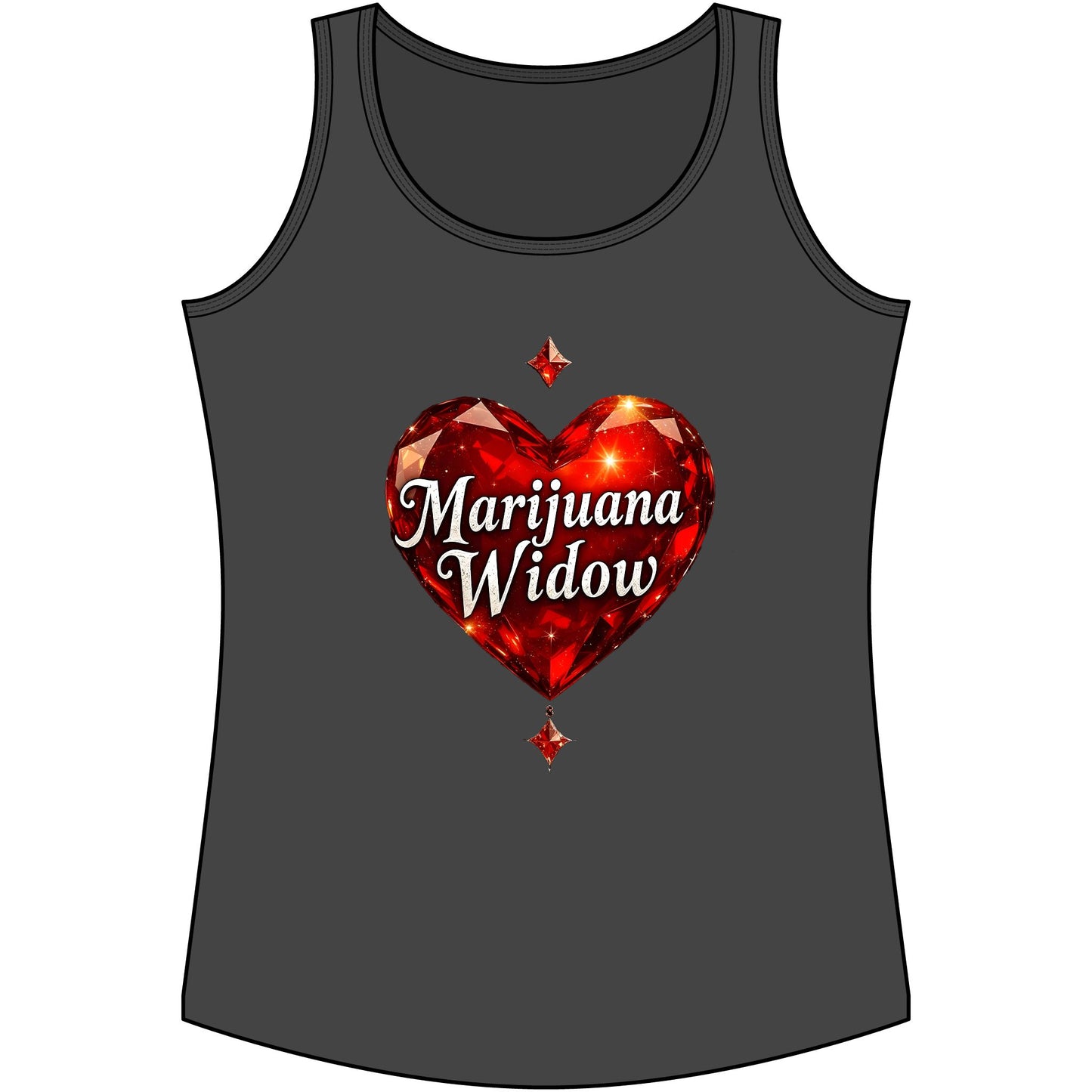 Marijuana Widow Red Heart Tank Top — Women's Cotton Cannabis Graphic Tank