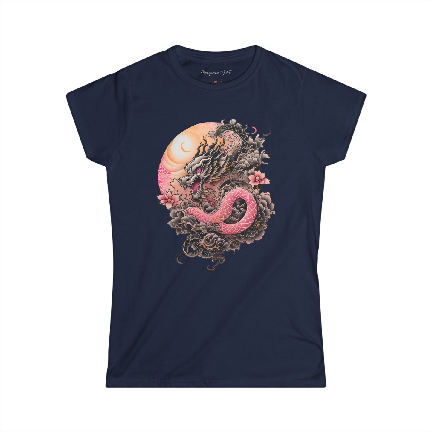 Dragon Serpent Tee — Pink Asian Dragon Graphic Women's T-Shirt