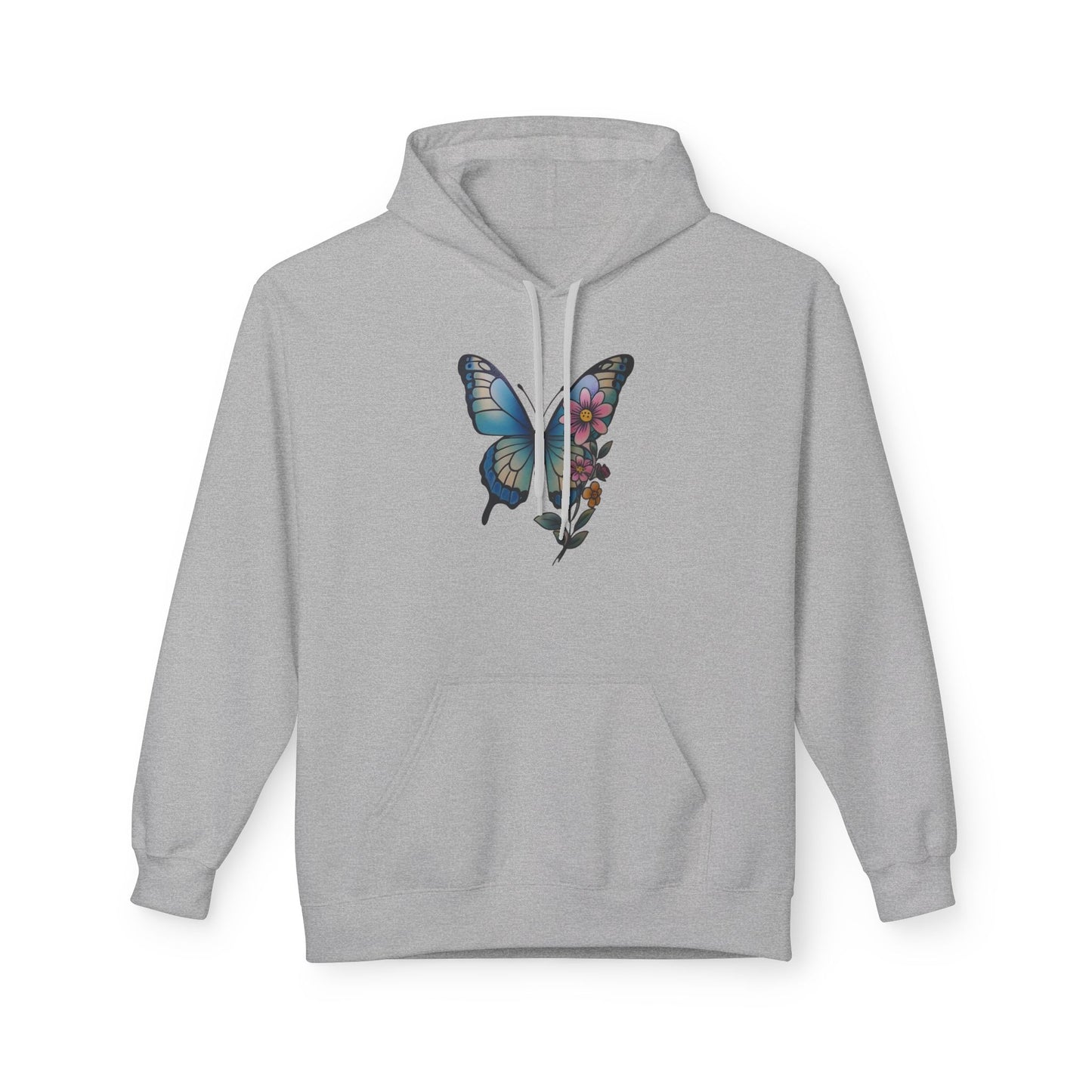 Butterfly Floral Hoodie — Women's Nature-Inspired Pullover