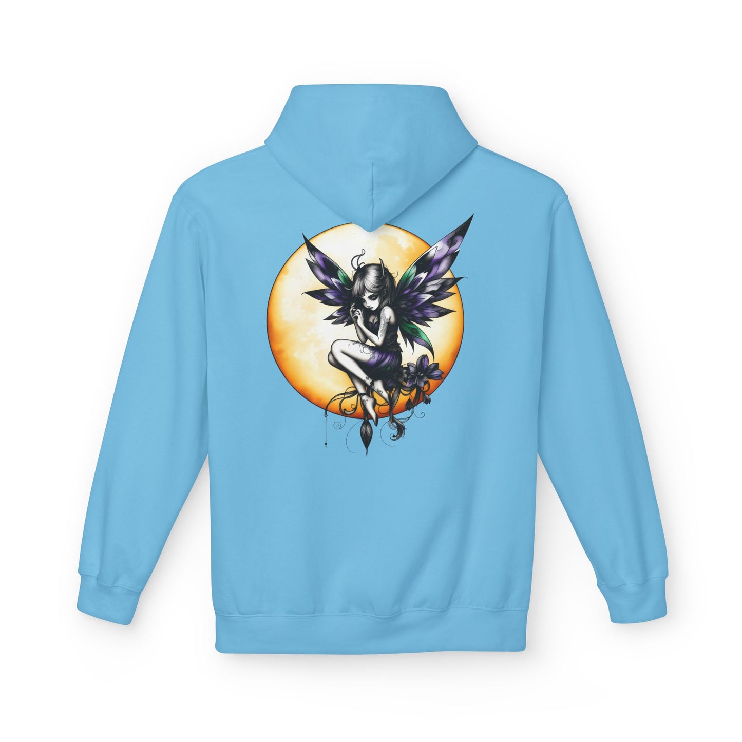Fairy Moon Hoodie — Girl in the Moon - Fantasy Fairy with Crescent Moon Graphic