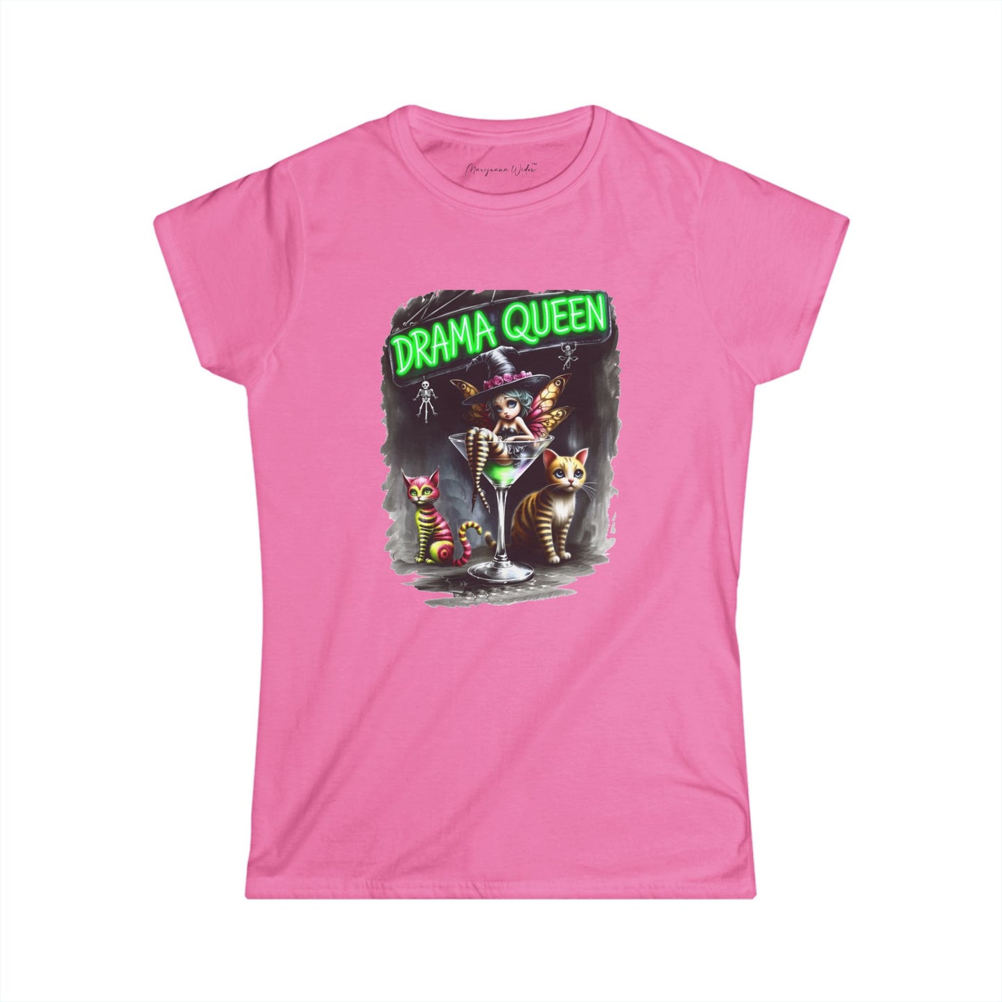 Halloween Fairy - Drama Queen in a Glass - Women's Softstyle Tee - Marijuana Widow