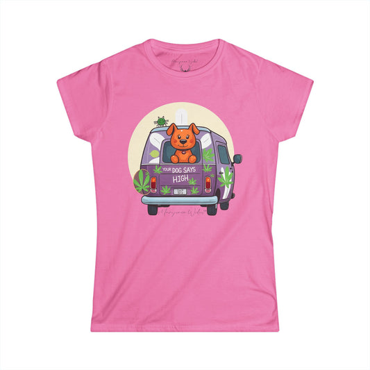 Camper Van High — Your Dog Says High - Purple Van - Women's Tee