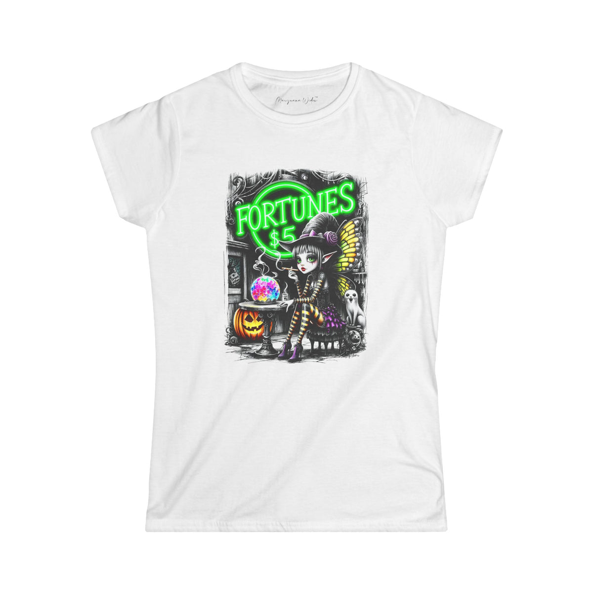 Halloween Fairy - Fortunes Galore - Women's Softstyle T-Shirt - Marijuana Widow