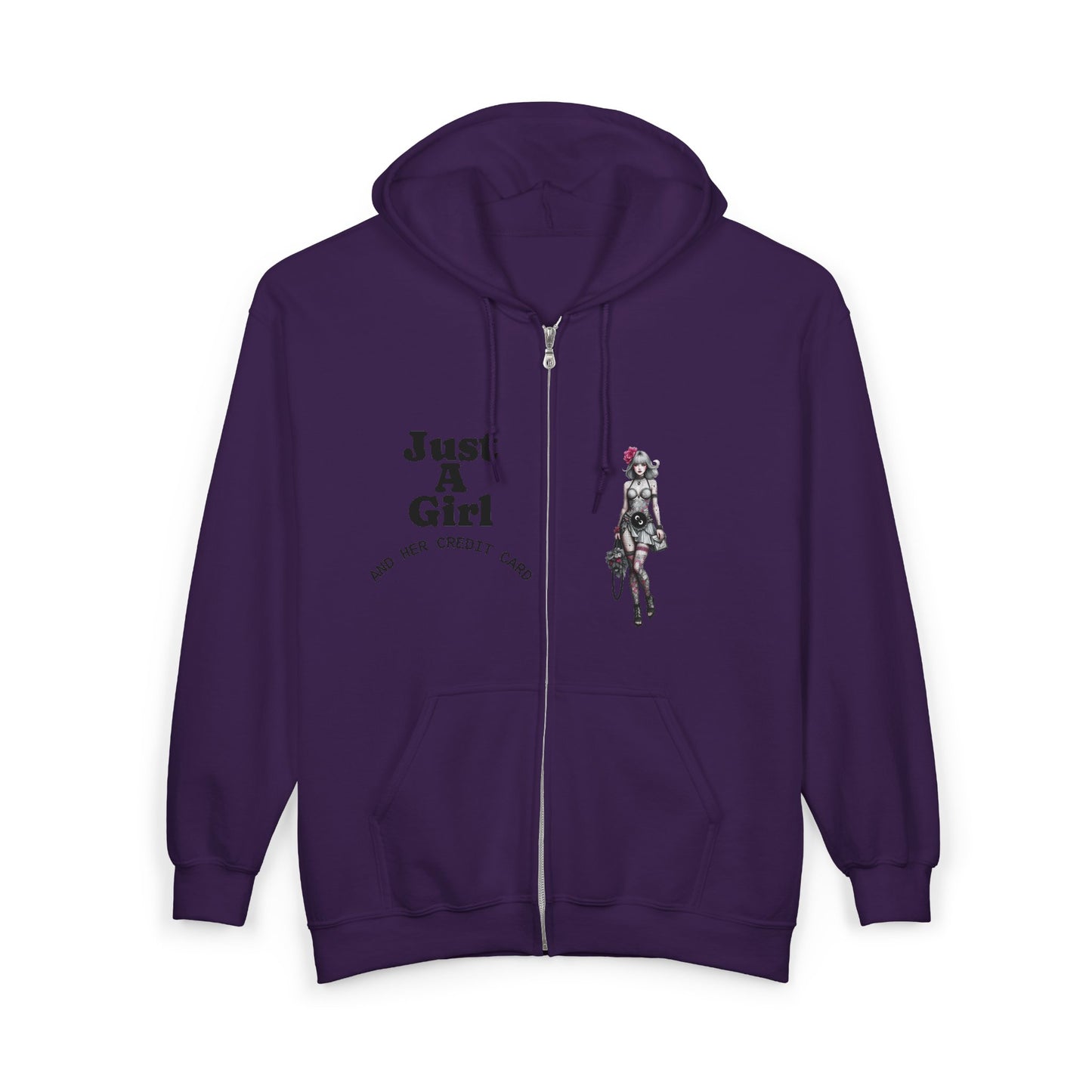 Angel Wings - Just A Girl - Graphic Full-Zip Hoodie
