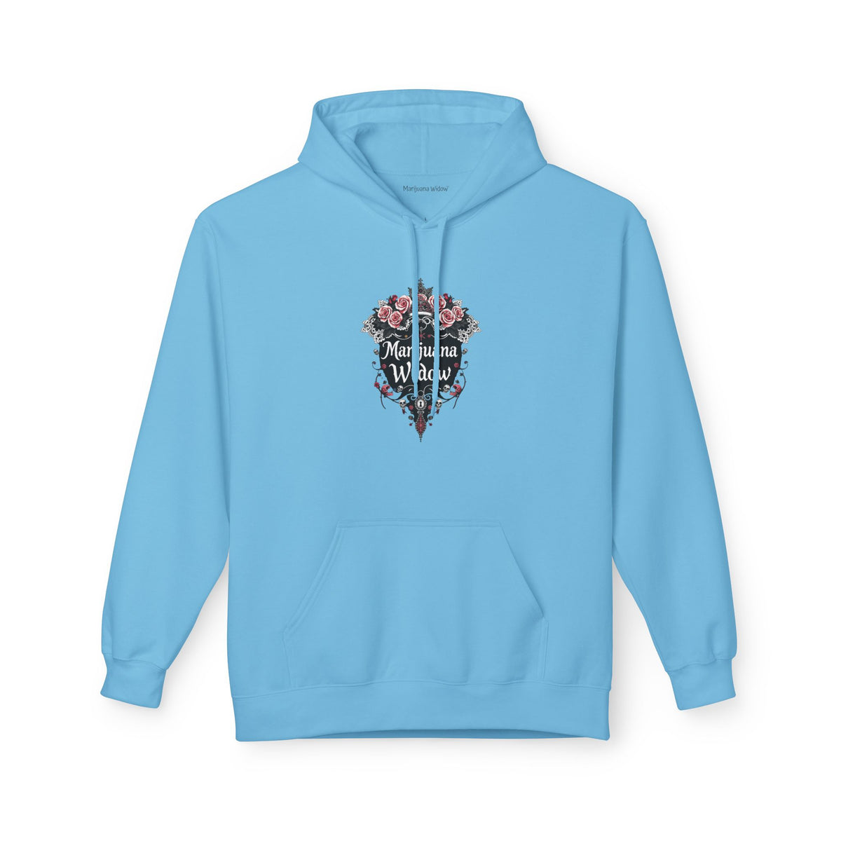 Marijuana Widow "Unlock My Heart" Hoodie - Pink Rose Covered Secret Lock Adorned with Skulls