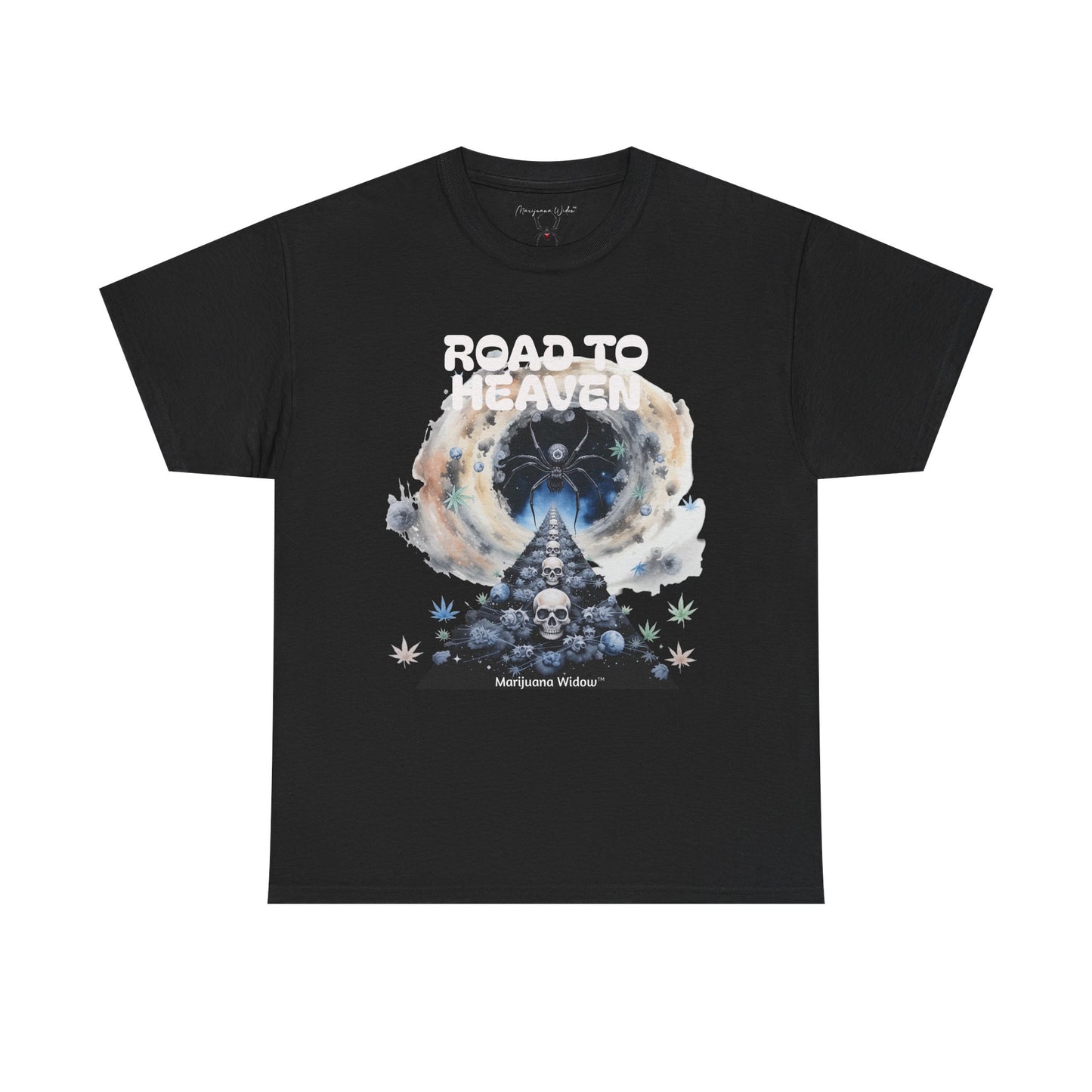 Road to Heaven Marijuana Tee — Diamond, Skull & Leaf Graphic - Unisex T-shirt