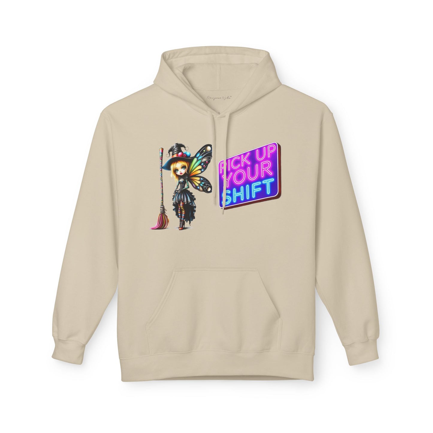 Halloween Fairy - 'Sweep and Ride' - Witch Broom Fairy Graphic Unisex Hoodie