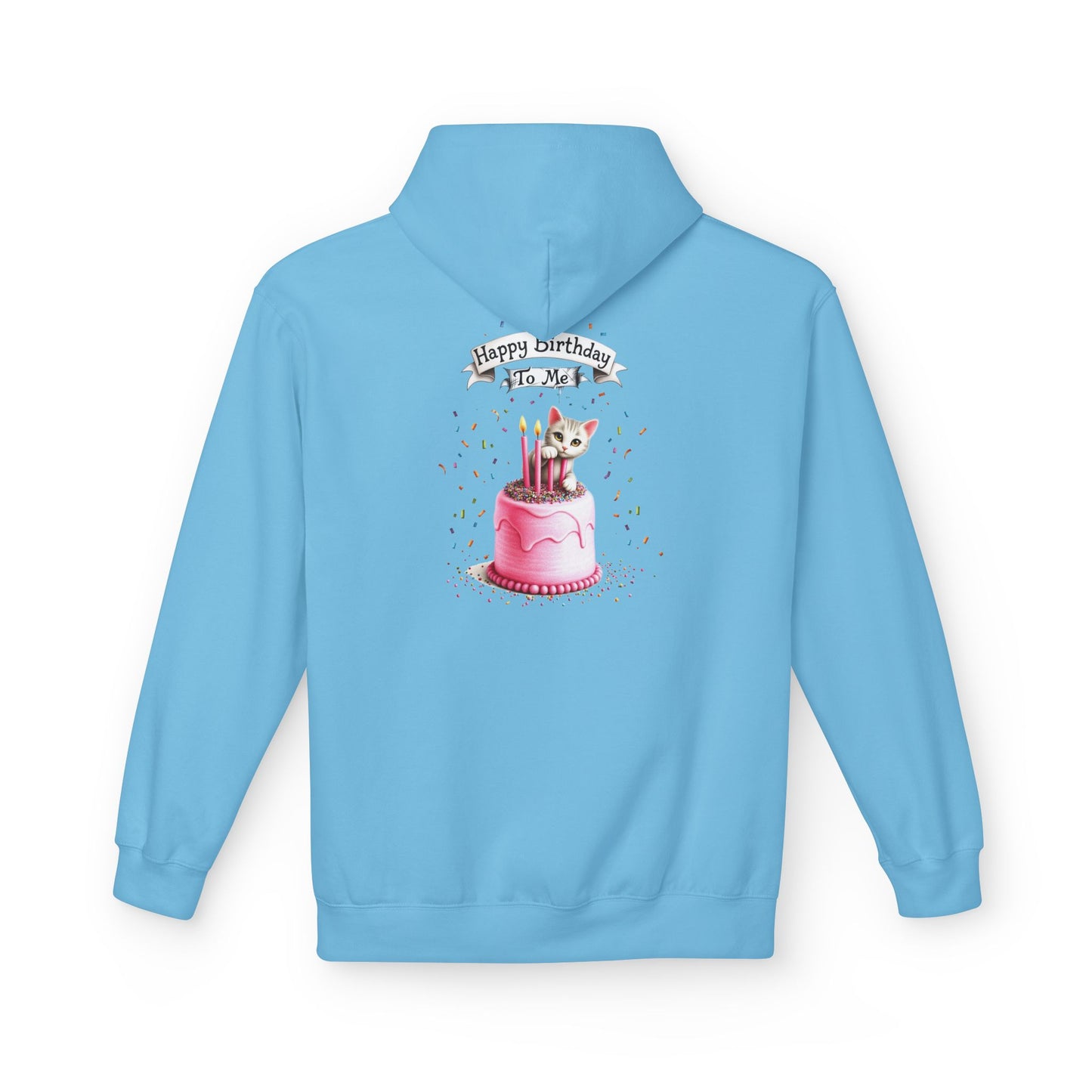 Fairy Butterfly - Happy Birthday to Me - Unisex Hoodie - Fairy and Cat with a Birthday Cake Sweatshirt