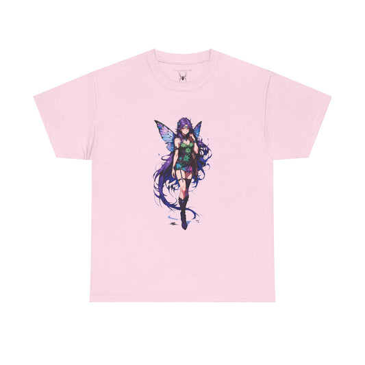 Fairy Anime T-Shirt — Purple Winged Fairy Illustration