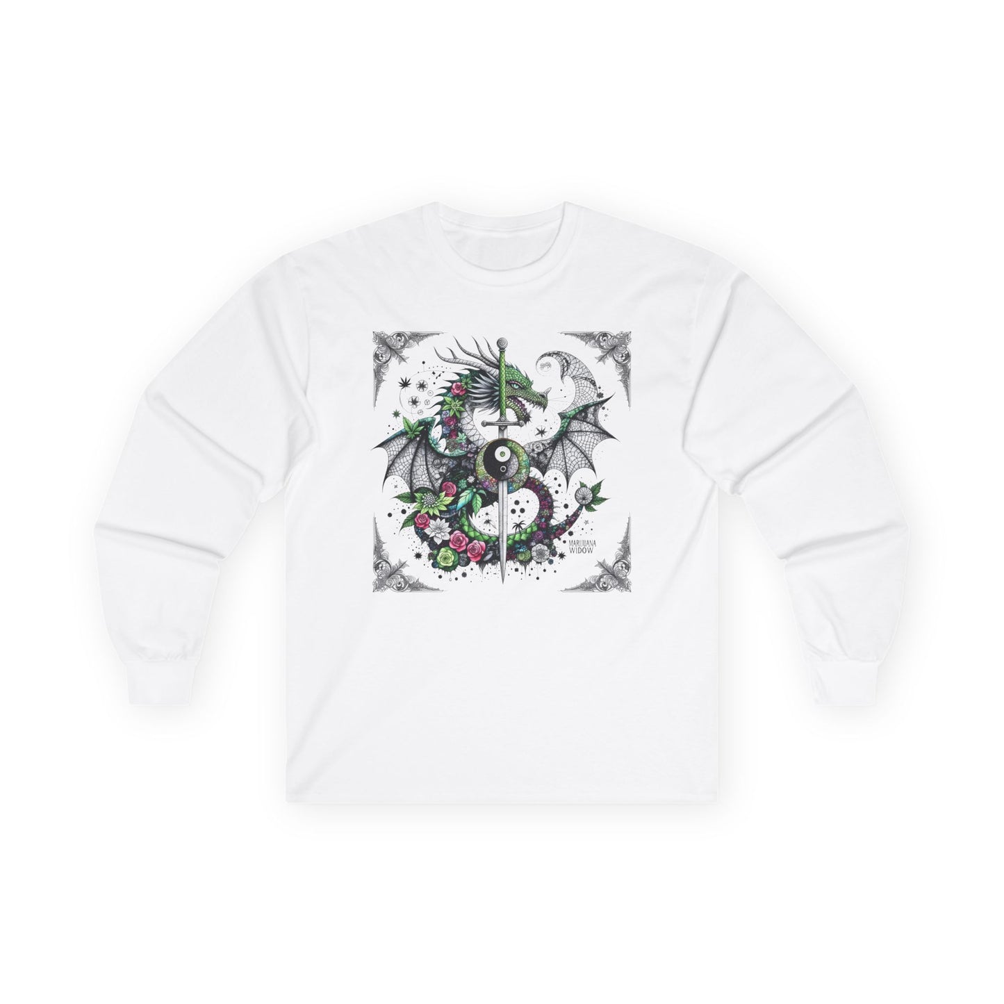 Dragon Yin Yang Long Sleeve Tee — Gothic Floral Shirt