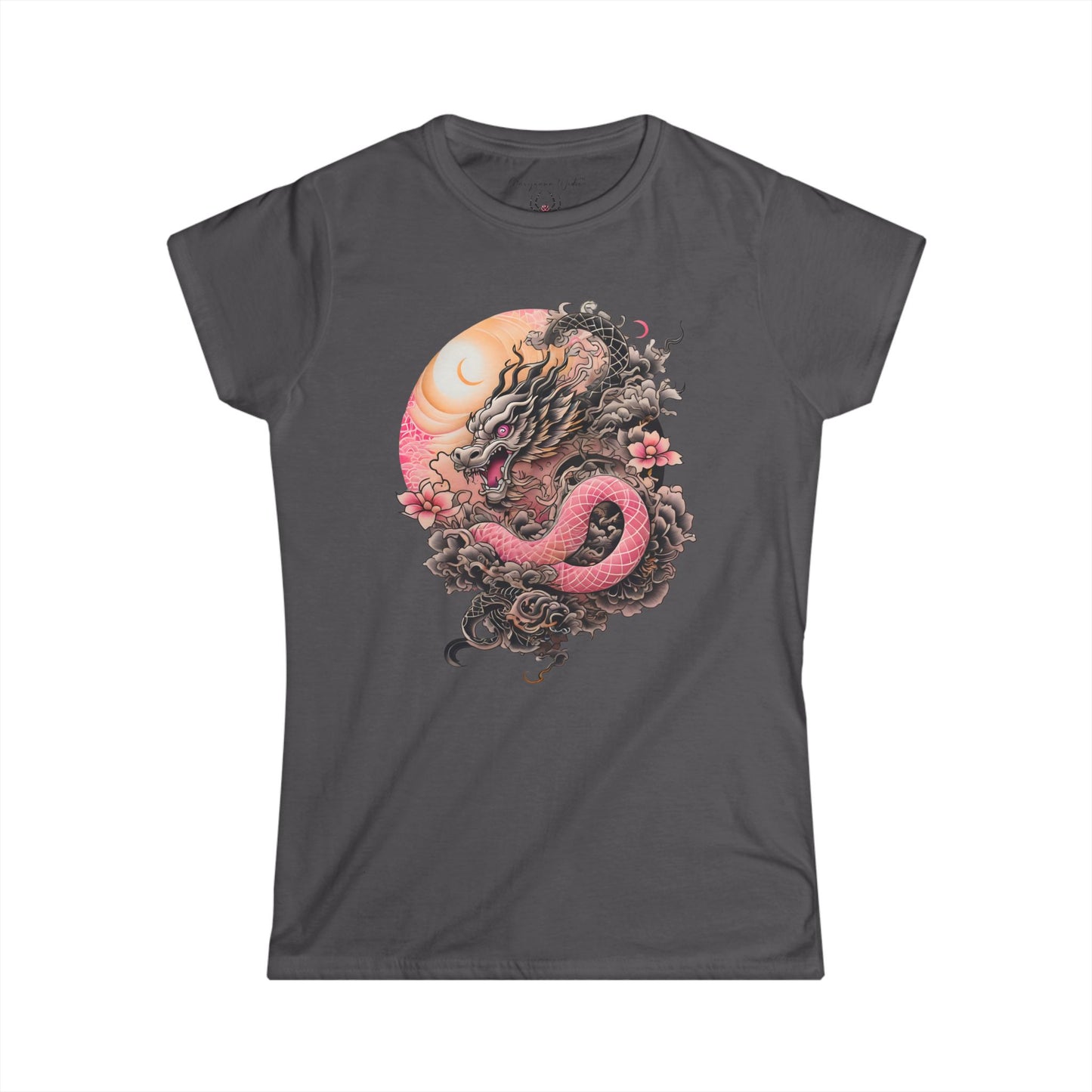 Dragon Serpent Tee — Pink Asian Dragon Graphic Women's T-Shirt
