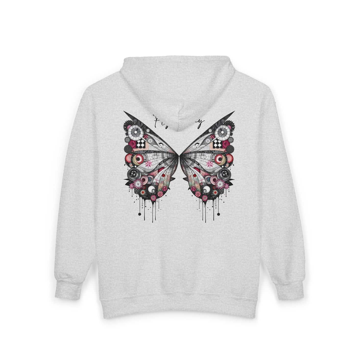 Fairy Butterfly Zip Hoodie - Fly Away - Full-Zip Unisex Sweatshirt