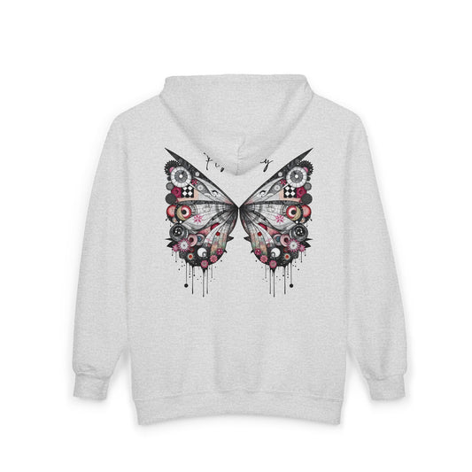 Fairy Butterfly Zip Hoodie - Fly Away - Full-Zip Unisex Sweatshirt
