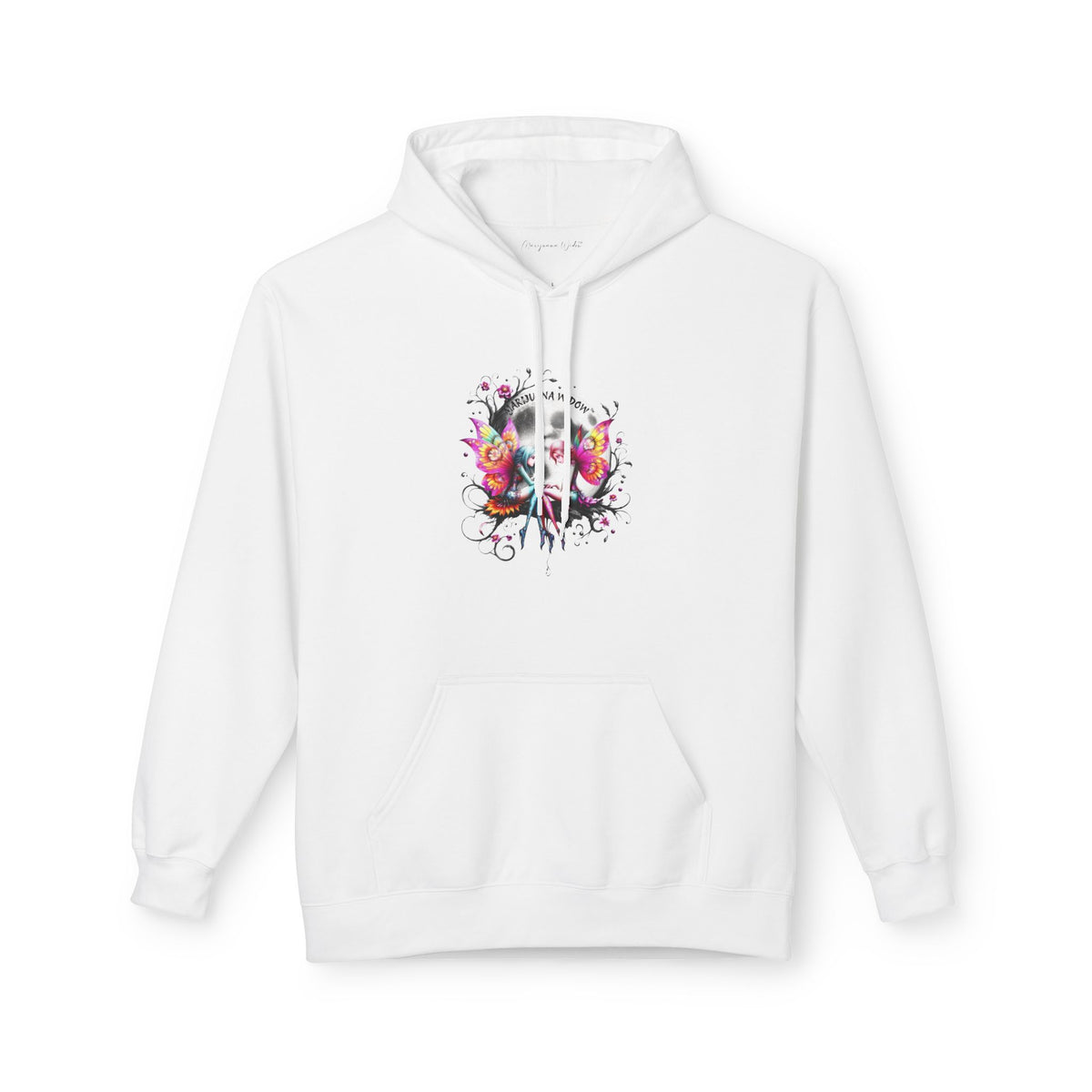 Moon Fairy - Dreamin' Butterfly Hoodie — Vintage Floral Graphic Unisex Pullover - Marijuana Widow