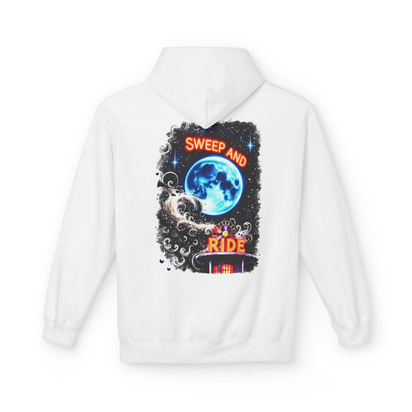 Halloween Fairy - 'Sweep and Ride' - Witch Broom Fairy Graphic Unisex Hoodie