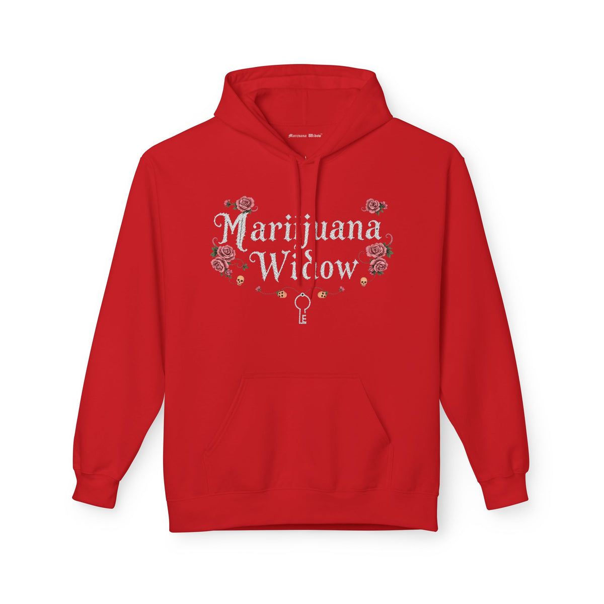 Marijuana Widow "Heart Aperture" - Pink Rose with Lace and Skulls Floral Hoodie - Marijuana Widow