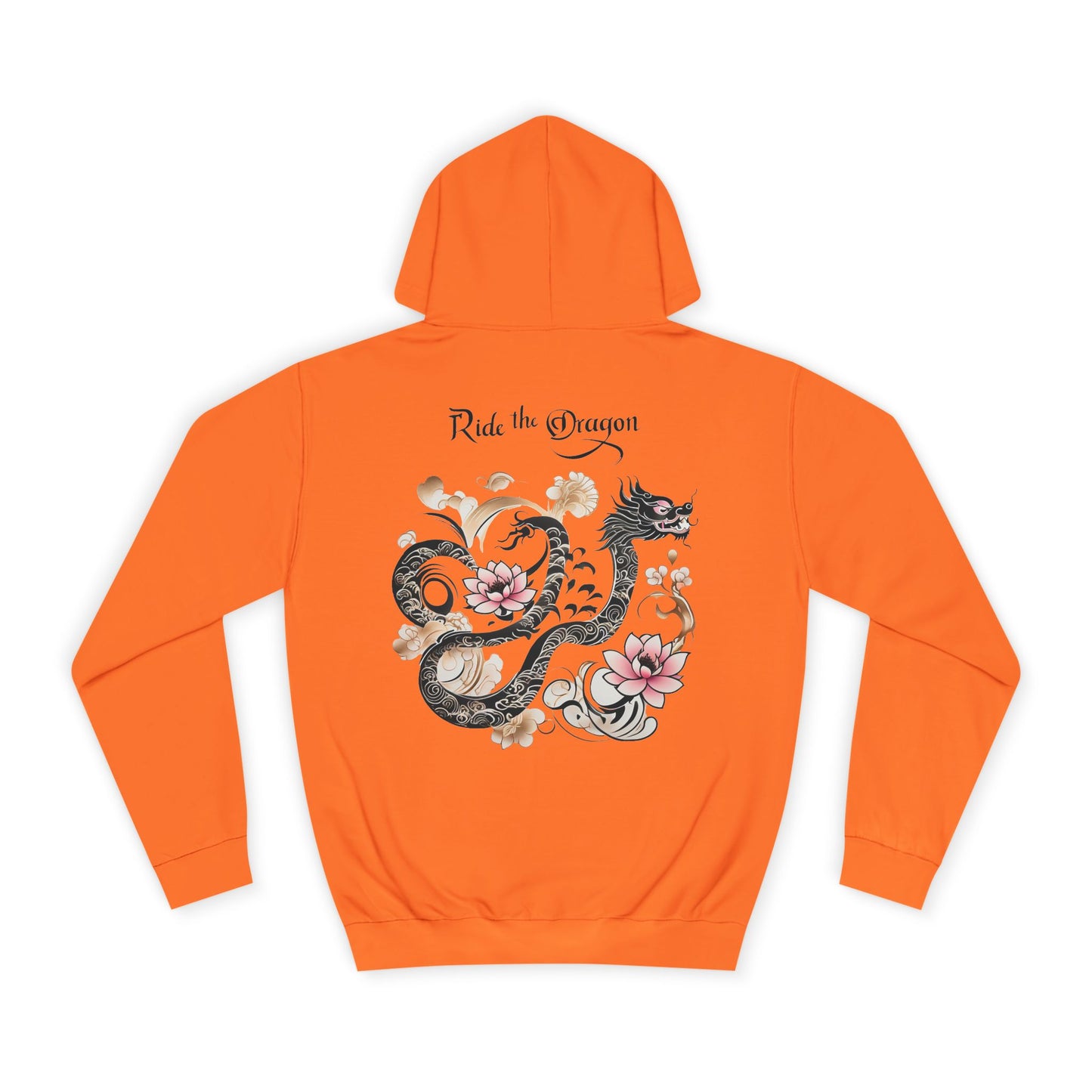 Ride the Dragon - Dragon Floral Hoodie - Japanese-Inspired Unisex Hoodie