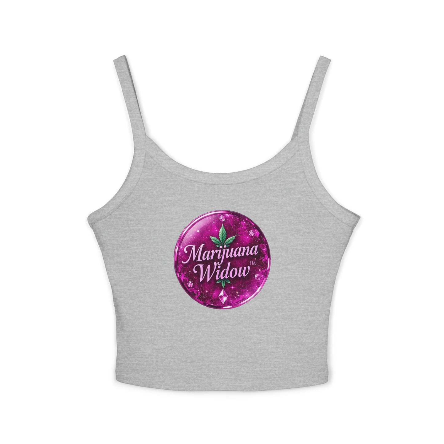 Marijuana Widow Pink Glass Tank Top — Women's Spaghetti Strap Crop