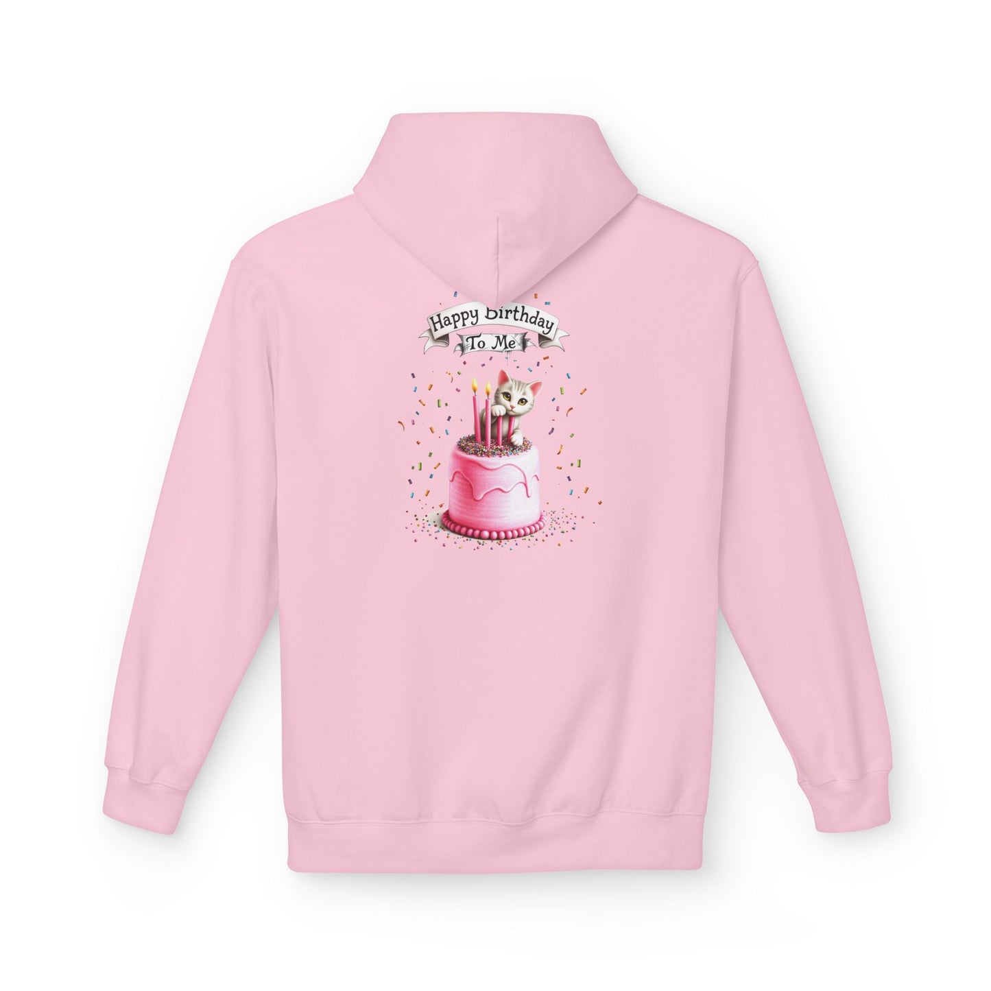 Fairy Butterfly - Happy Birthday to Me - Unisex Hoodie - Fairy and Cat with a Birthday Cake Sweatshirt