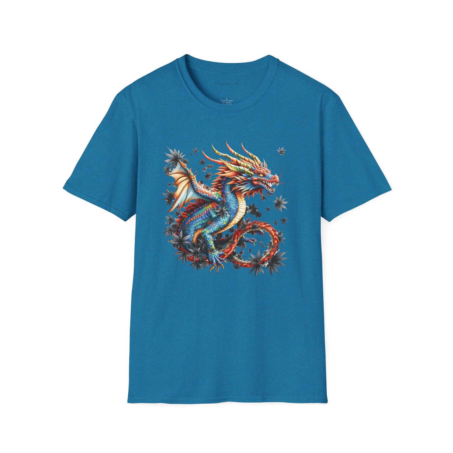 Dragon in Leaves Unisex T-Shirt — Colorful Dragon Graphic Tee