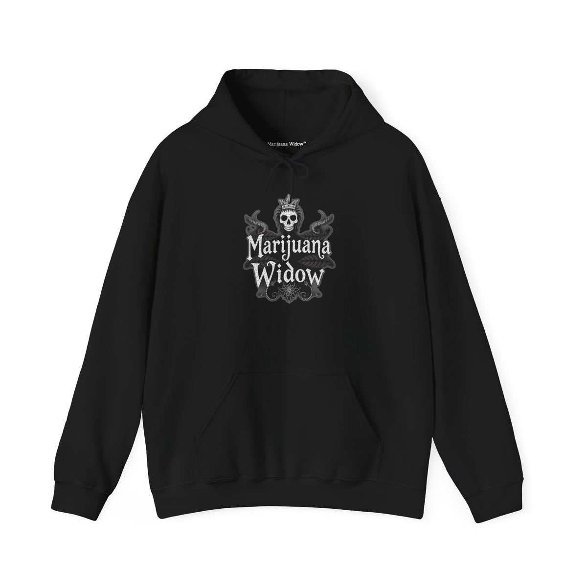 Marijuana Widow "Kingdom of the Widow" Hoodie — Gothic Skull Cannabis Emblem - Unisex Pullover