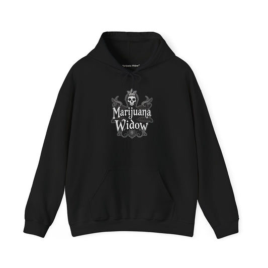 Marijuana Widow "Kingdom of the Widow" Hoodie — Gothic Skull Cannabis Emblem - Unisex Pullover