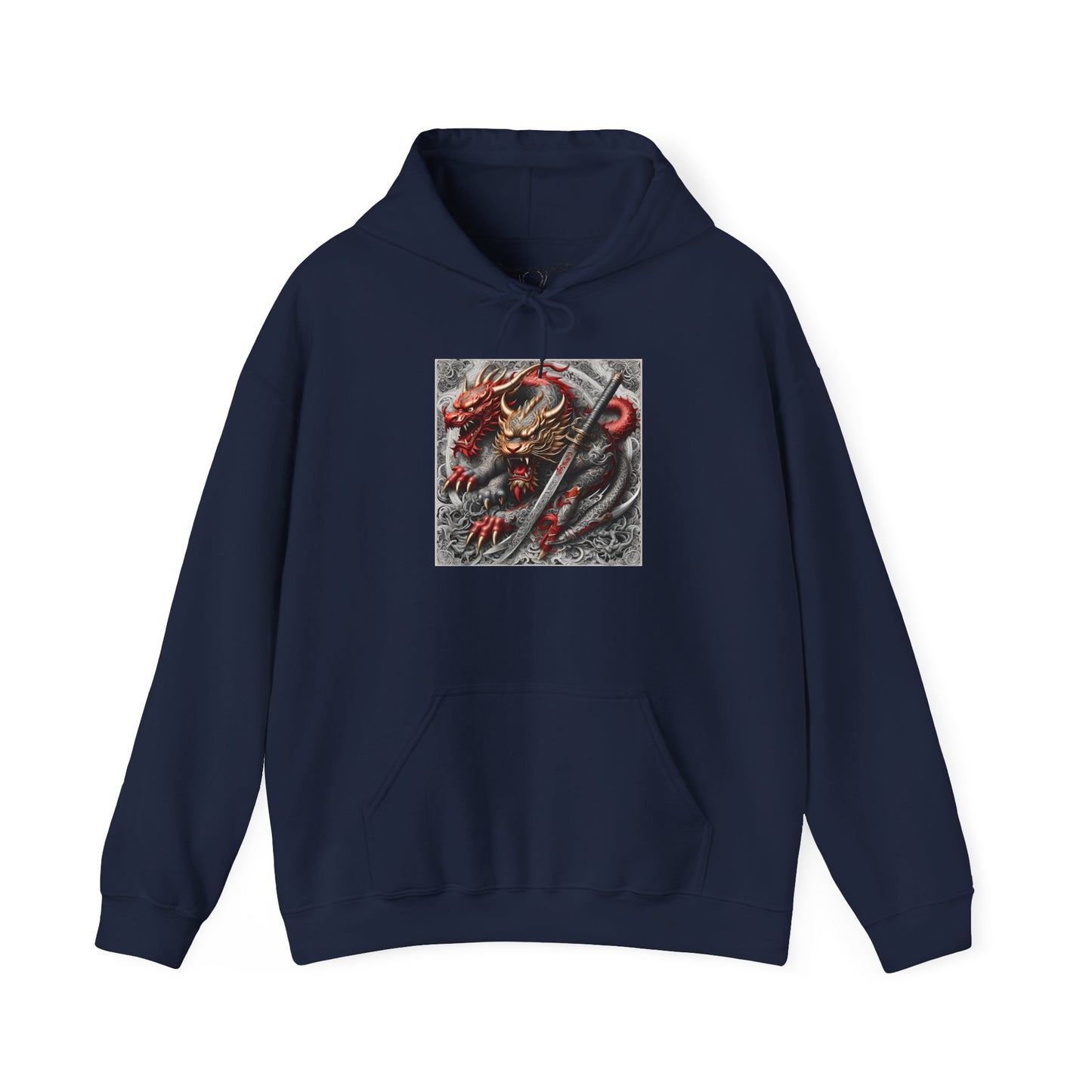 Dragon Warrior Hoodie - Japanese Demon Samurai Graphic Unisex Sweatshirt