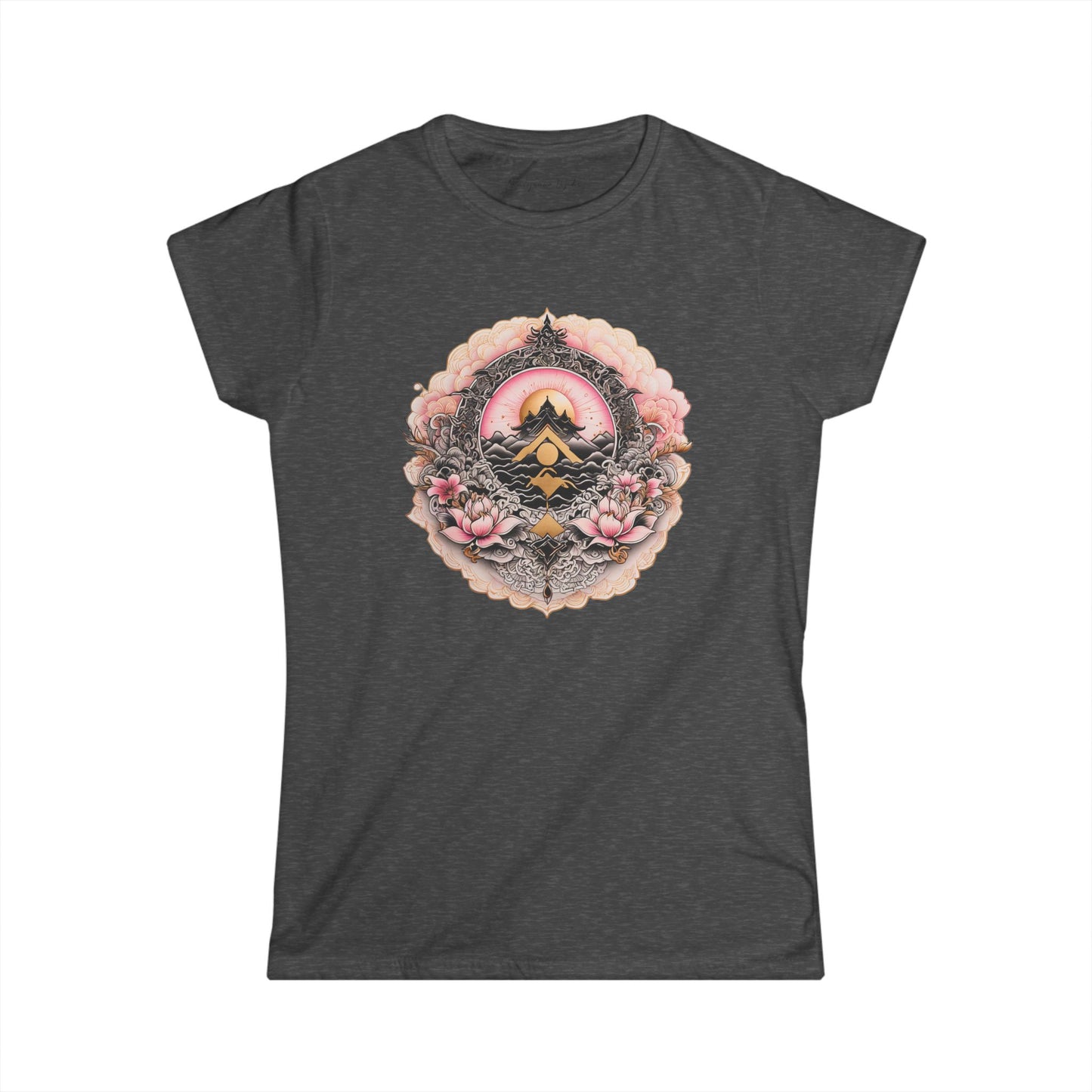 Tranquil Mountain Morning — Boho Sunrise Nature Graphic - Women's Tee