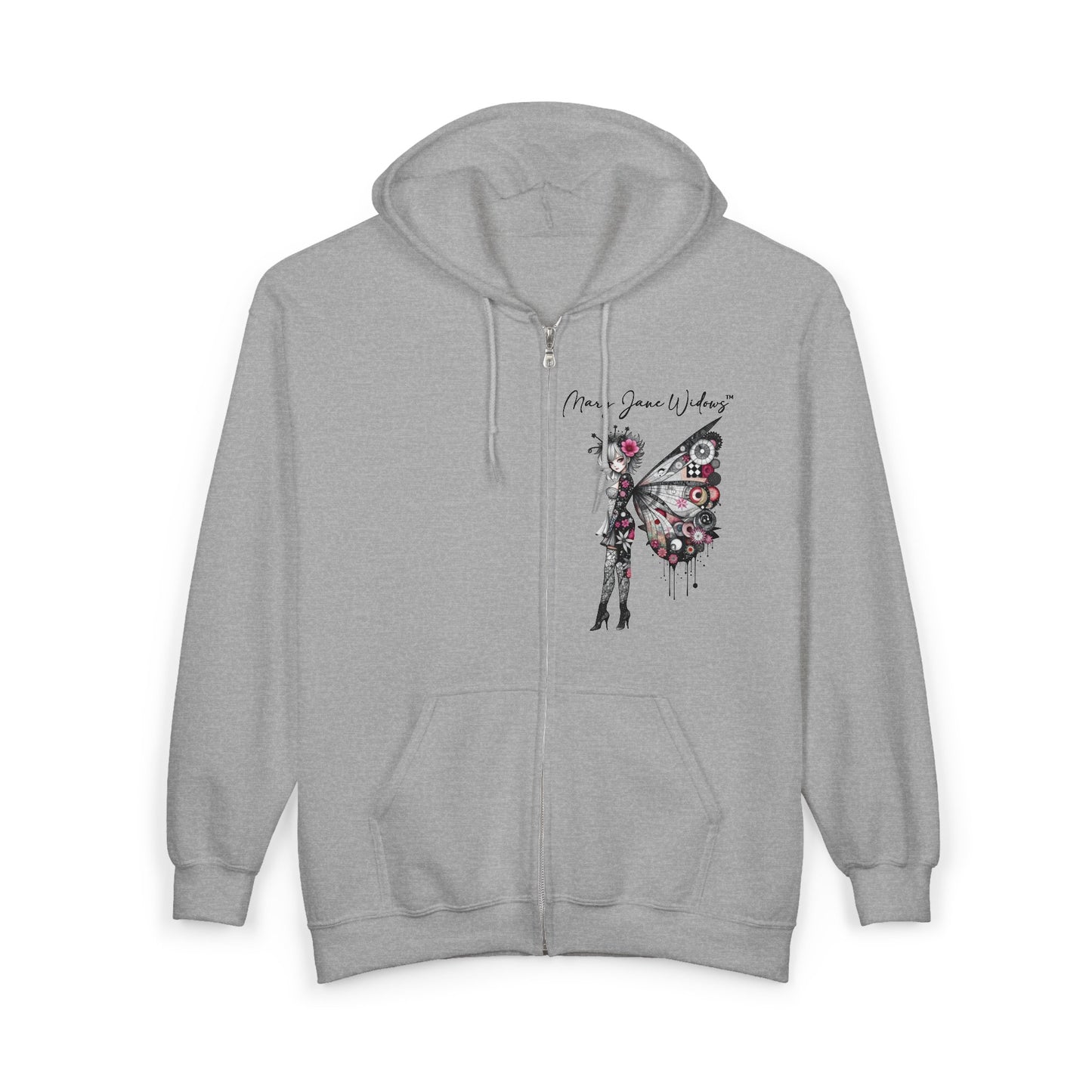 Fairy Butterfly Zip Hoodie - Fly Away - Full-Zip Unisex Sweatshirt