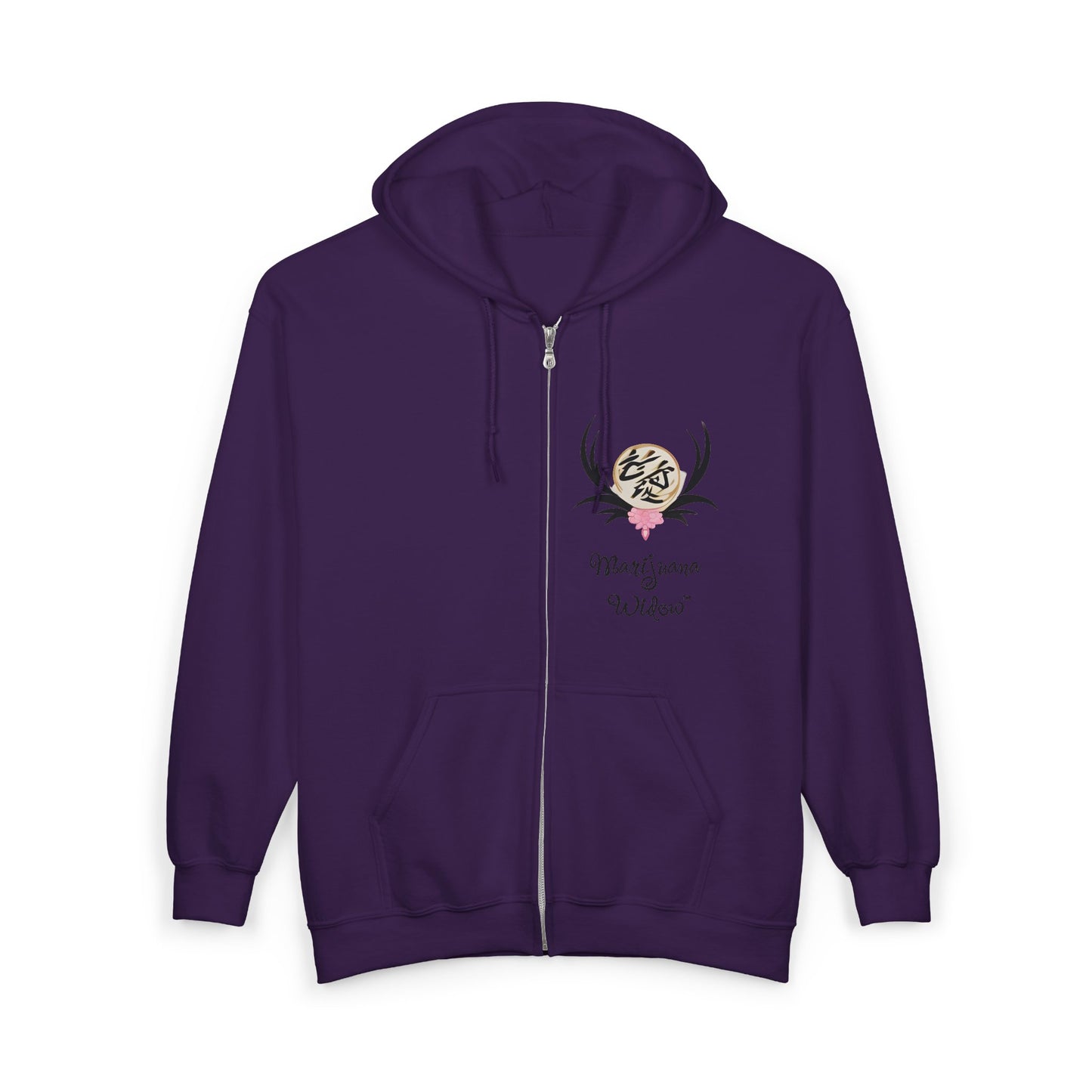 Dragon Sakura Zip Hoodie — Japanese Floral Dragon Full-Zip Unisex Sweatshirt