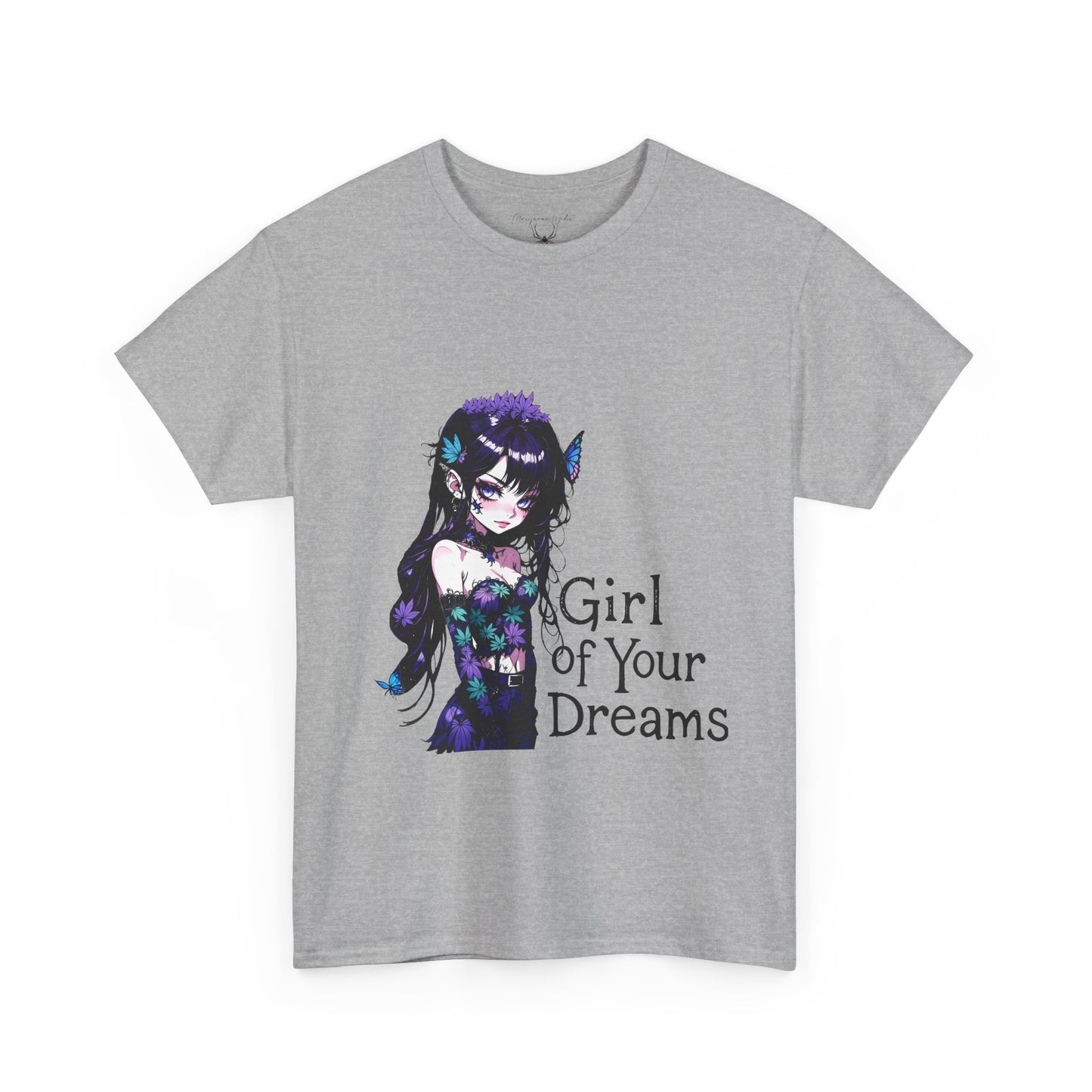Anime Fairy Girl Tee — Violet Floral Graphic T-Shirt - Unisex