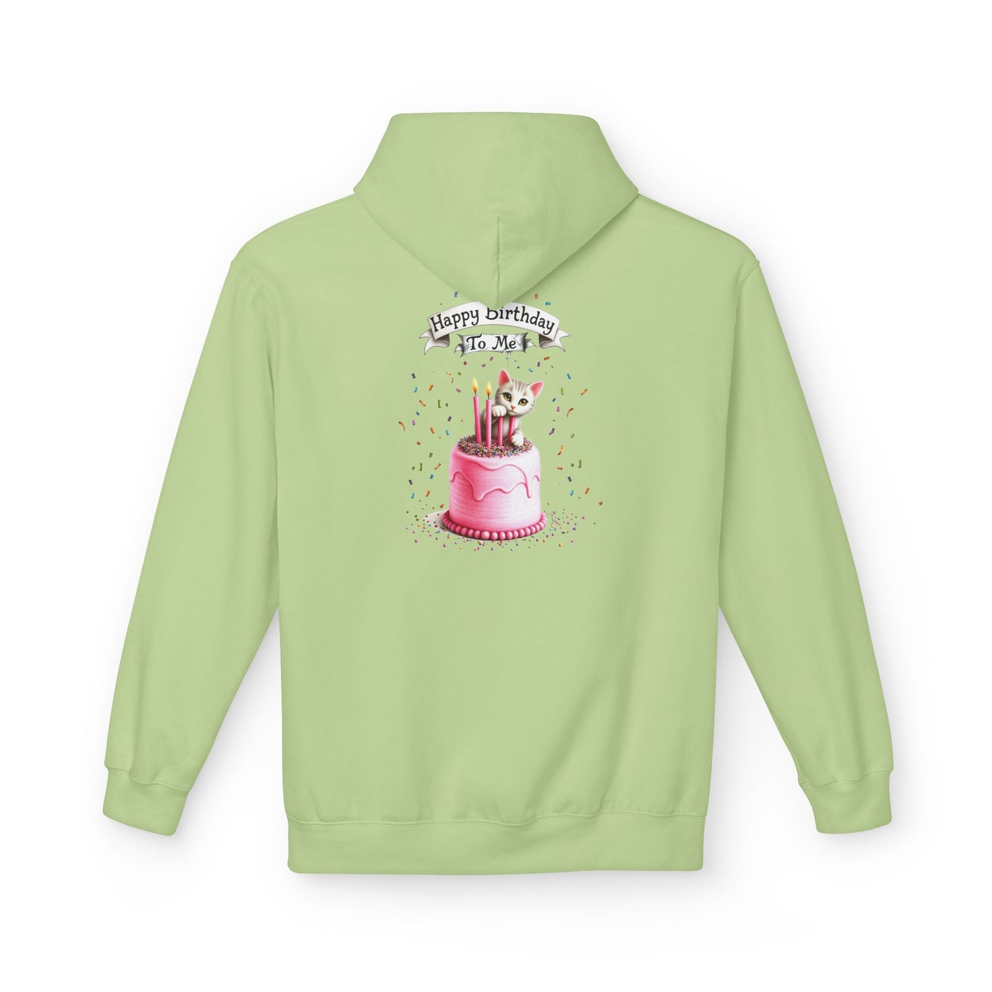 Fairy Butterfly - Happy Birthday to Me - Unisex Hoodie - Fairy and Cat with a Birthday Cake Sweatshirt