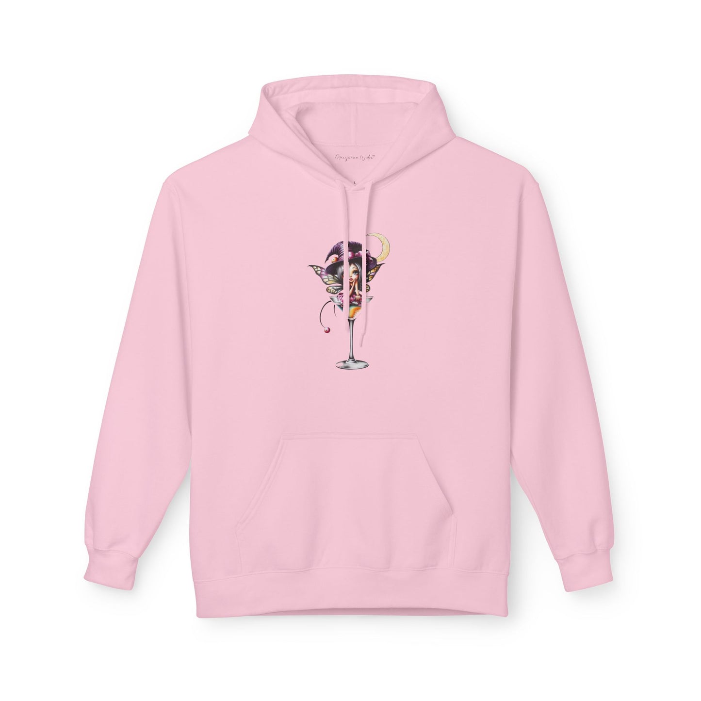 Halloween Fairy - Martini Bath Graphic Unisex Hoodie — Retro Cocktail Illustration