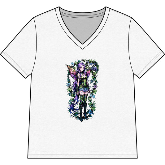 Fairy Anime Purple Kushy - V-Neck Women's Tee