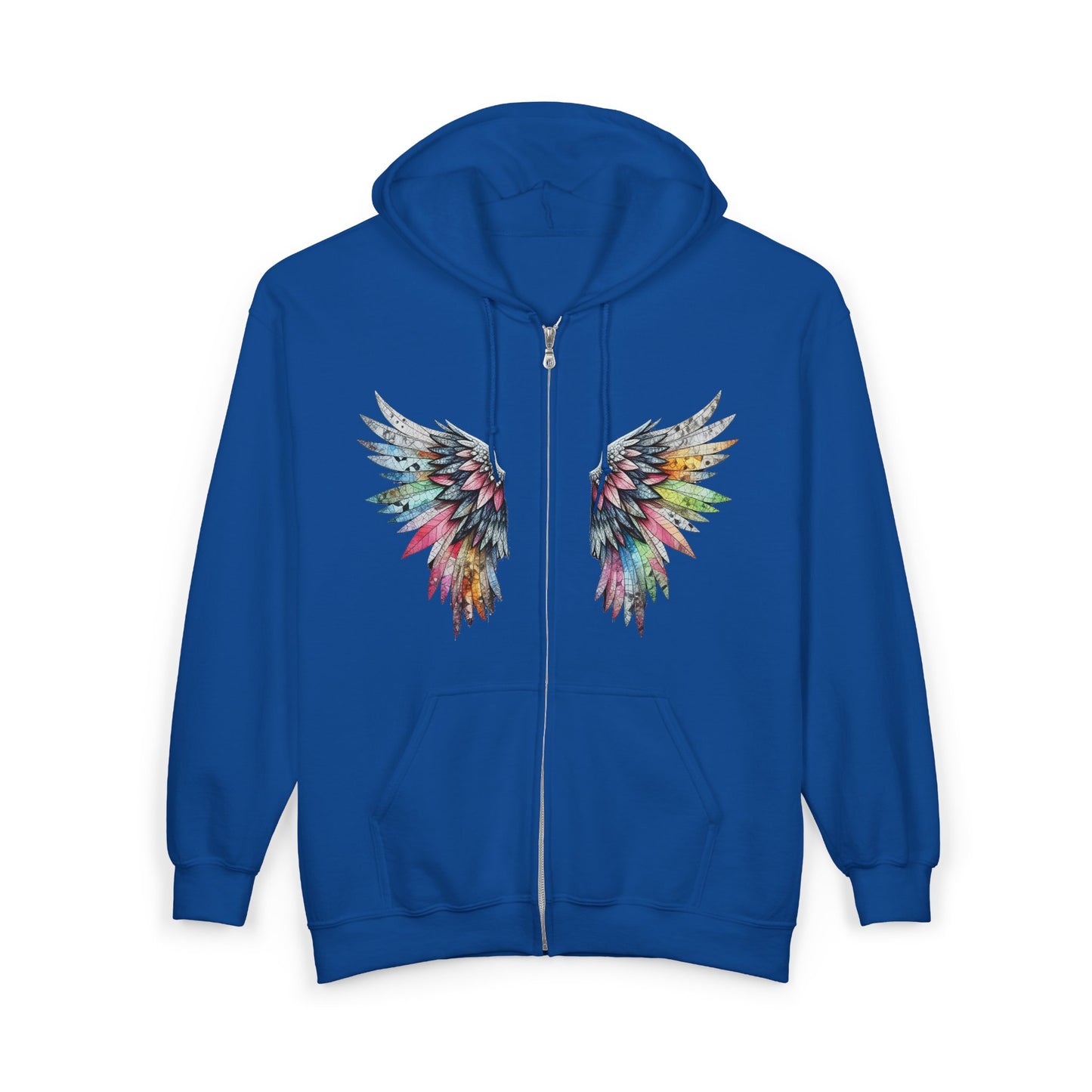 Angel Wings – Watercolor Feathered Wing Design - Full-Zip Hoodie