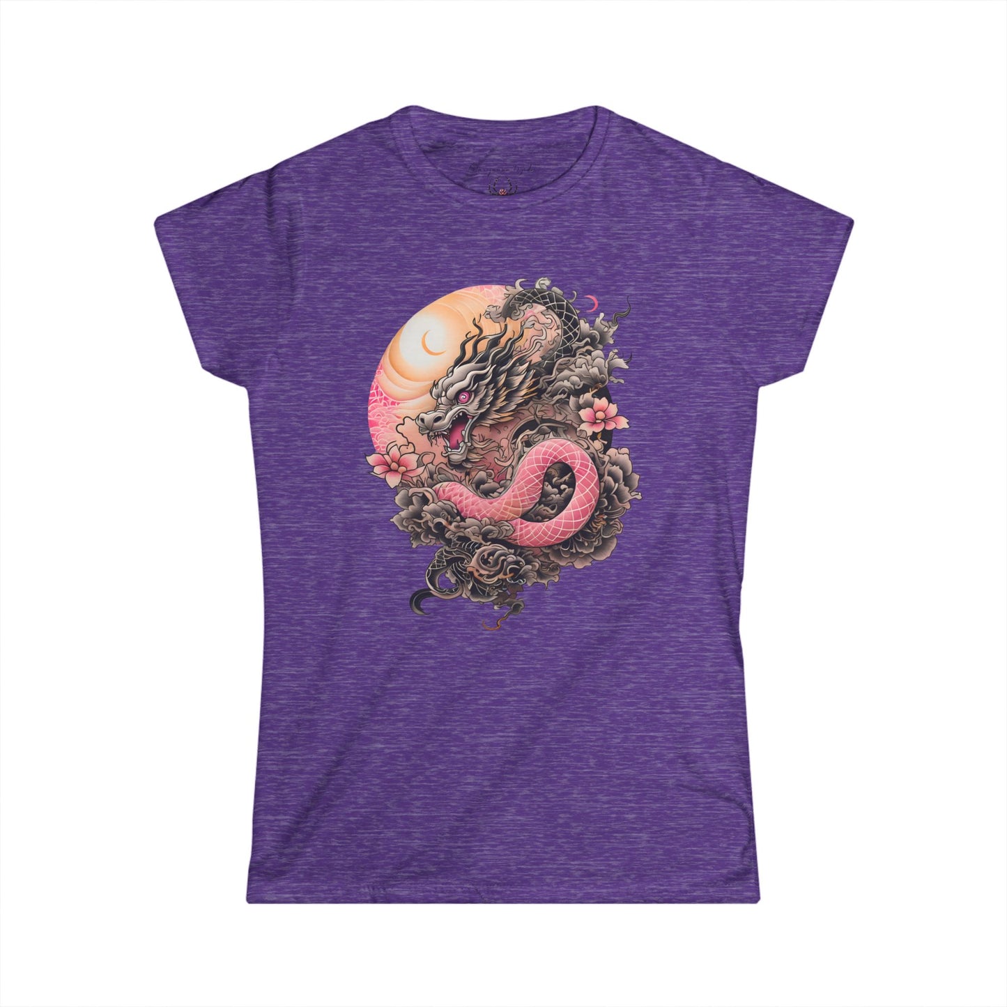 Dragon Serpent Tee — Pink Asian Dragon Graphic Women's T-Shirt