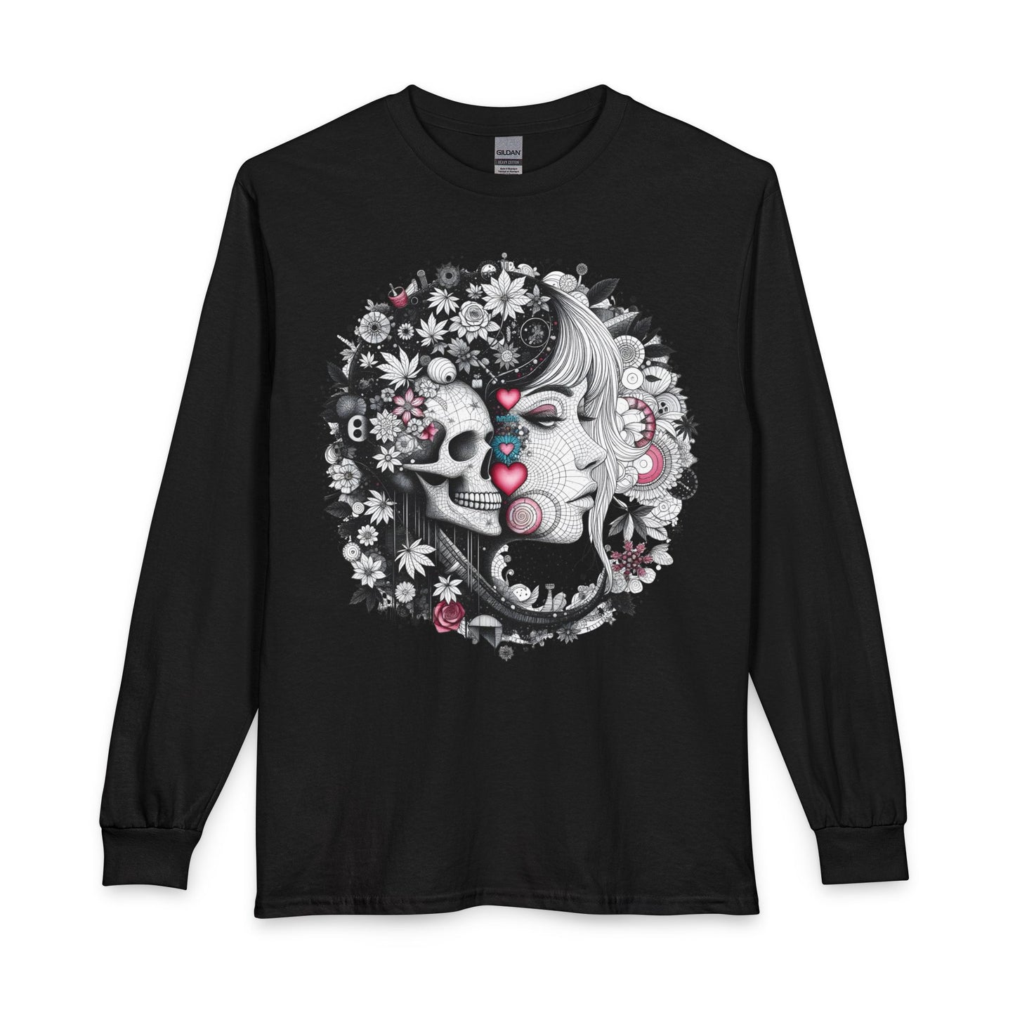Skull & Mary Floral Long Sleeve Tee — Day of the Dead Romance