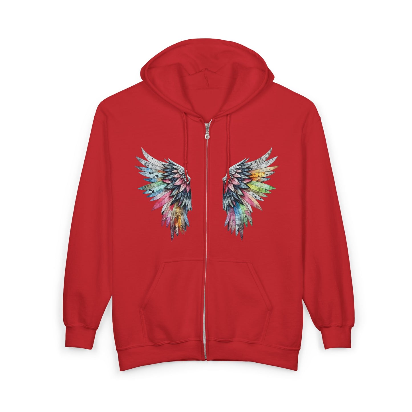 Angel Wings – Watercolor Feathered Wing Design - Full-Zip Hoodie
