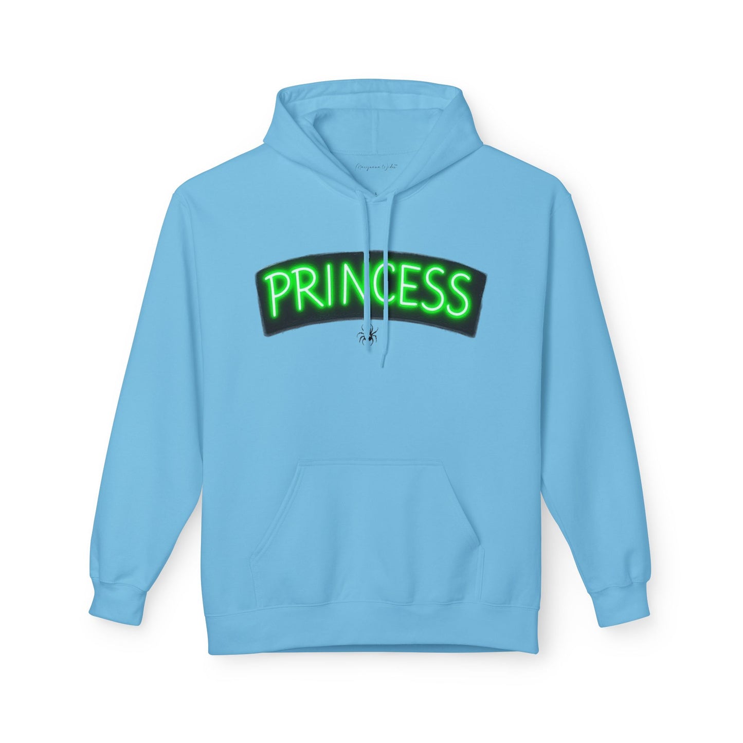 Princess Witch Hoodie — Gothic Neon Throne Graphic Unisex Hoodie