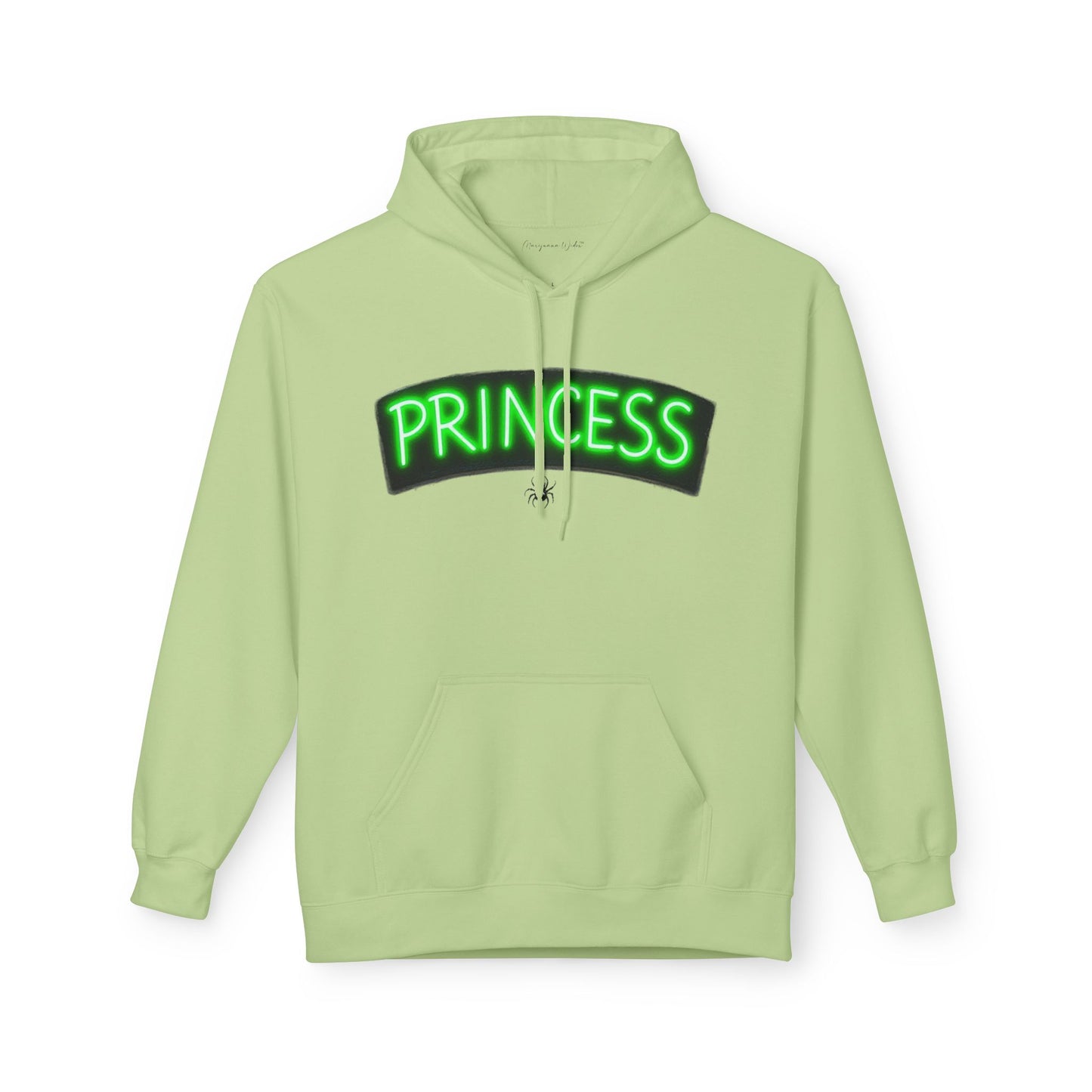 Princess Witch Hoodie — Gothic Neon Throne Graphic Unisex Hoodie