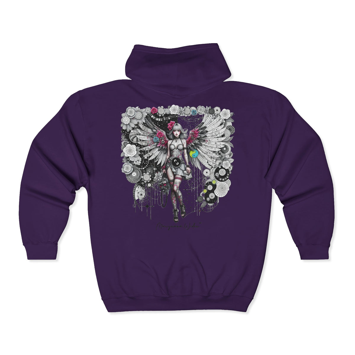 Angel Wings - Just A Girl - Graphic Full-Zip Unisex Sweatshirt