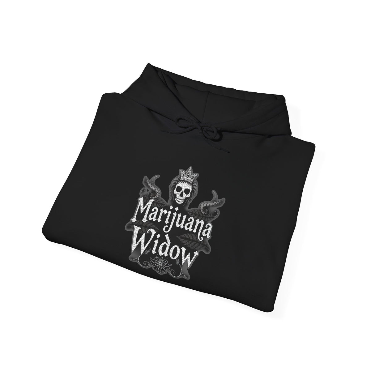 Marijuana Widow "Kingdom of the Widow" Hoodie — Gothic Skull Cannabis Emblem - Unisex Pullover