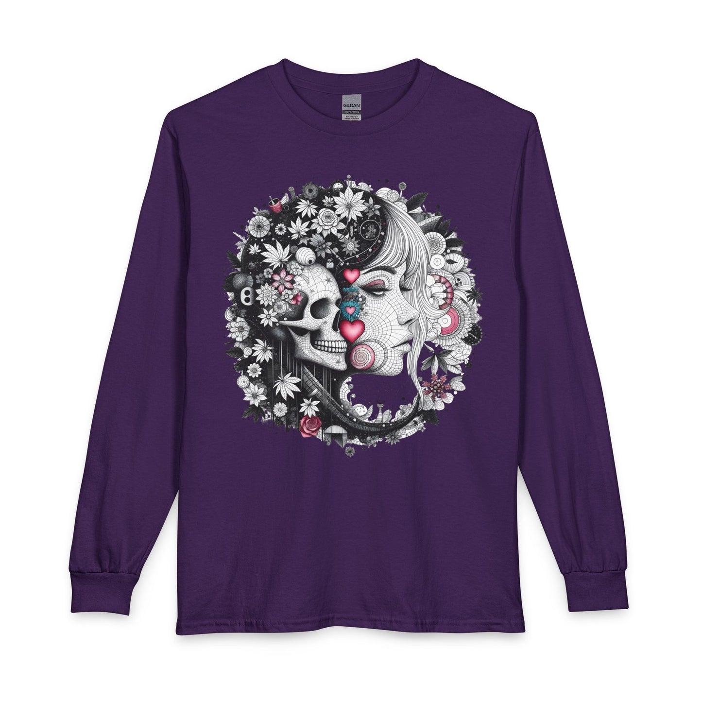 Skull & Mary Floral Long Sleeve Tee — Day of the Dead Romance