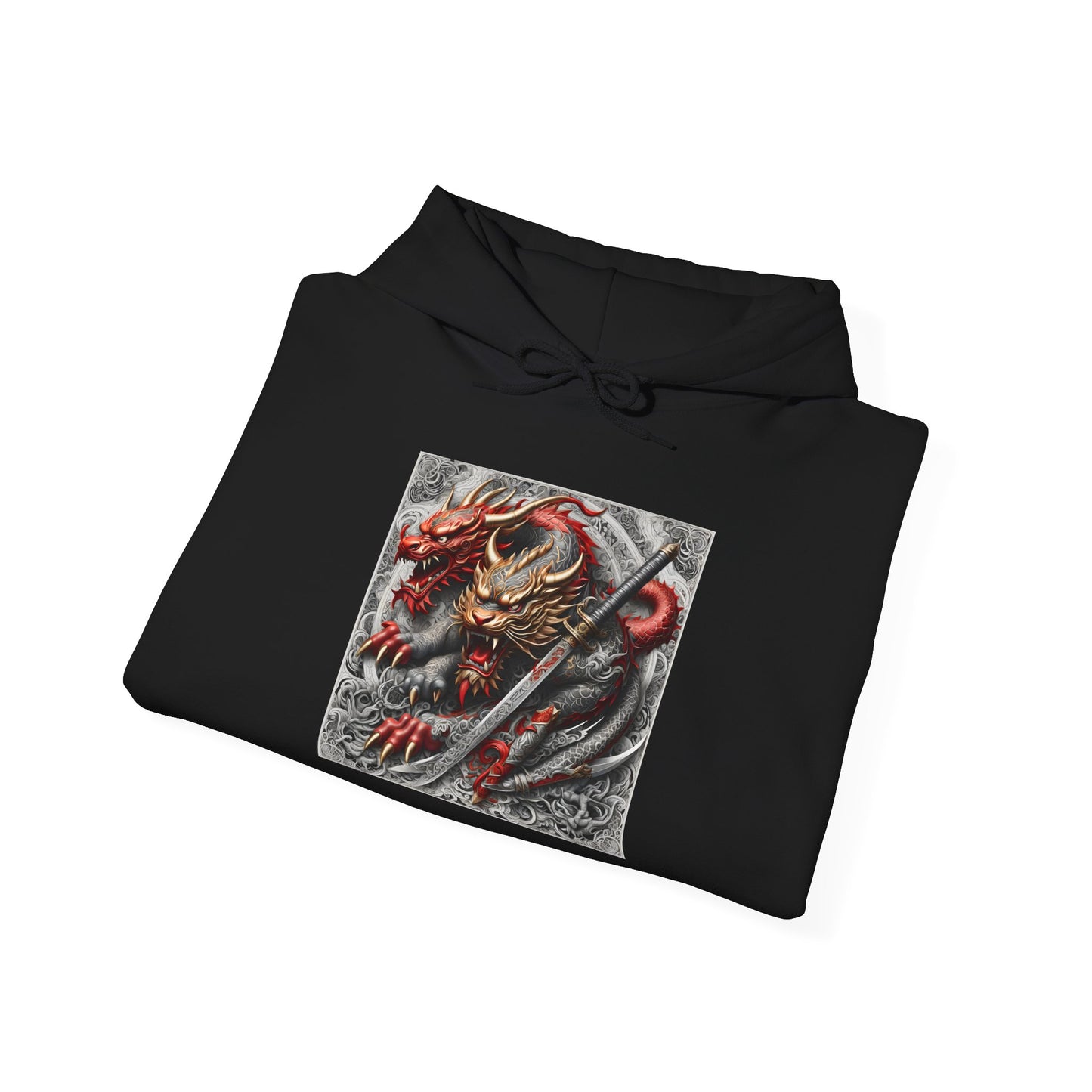Dragon Warrior Hoodie - Japanese Demon Samurai Graphic Unisex Sweatshirt