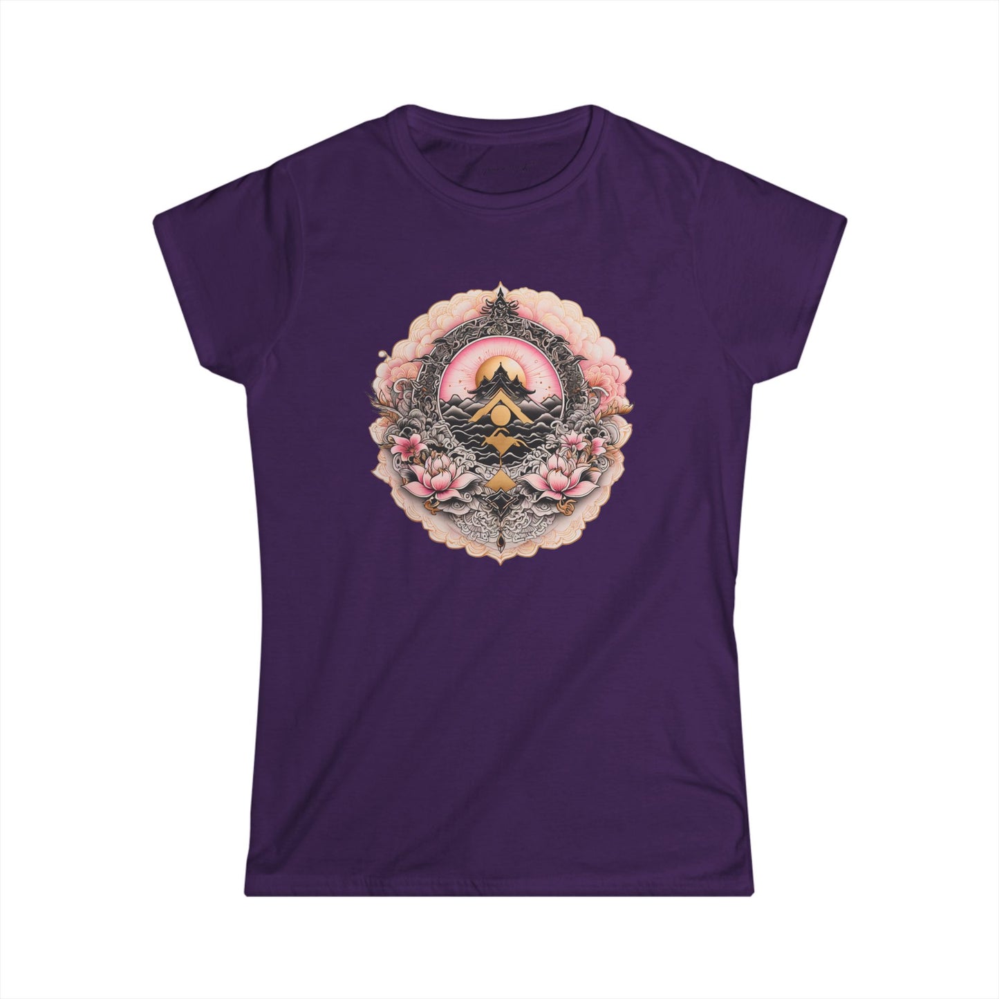 Tranquil Mountain Morning — Boho Sunrise Nature Graphic - Women's Tee
