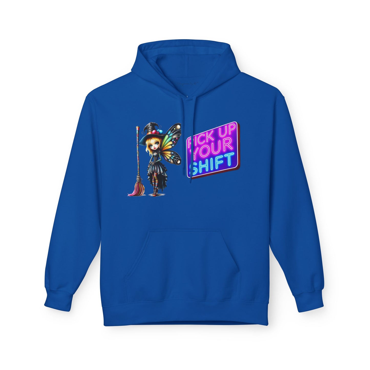 Halloween Fairy - 'Sweep and Ride' - Witch Broom Fairy Graphic Unisex Hoodie