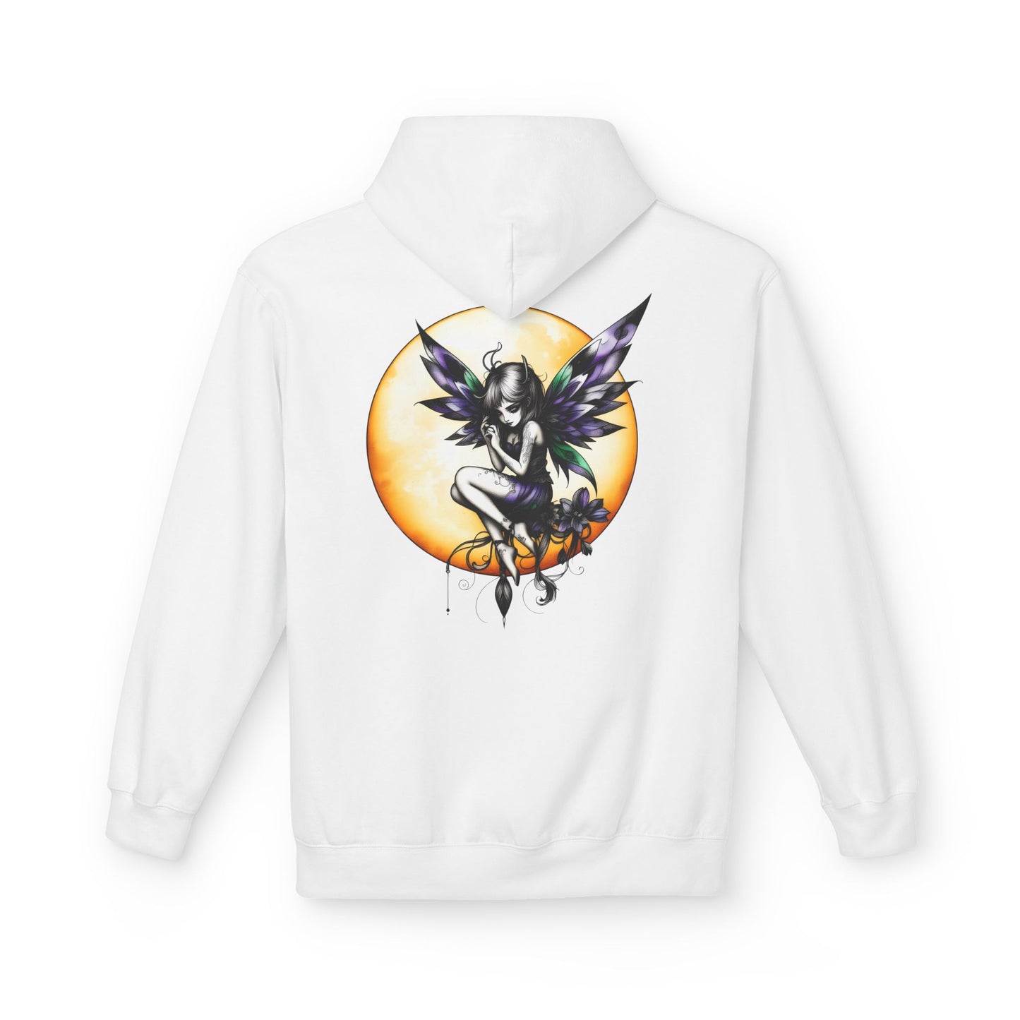 Fairy Moon Hoodie — Girl in the Moon - Fantasy Fairy with Crescent Moon Graphic