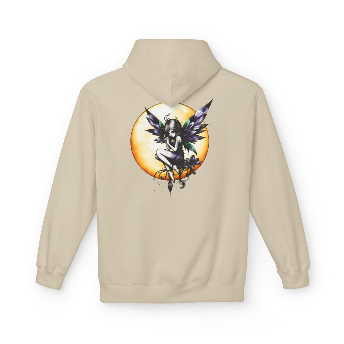 Fairy Moon Hoodie — Girl in the Moon - Fantasy Fairy with Crescent Moon Graphic