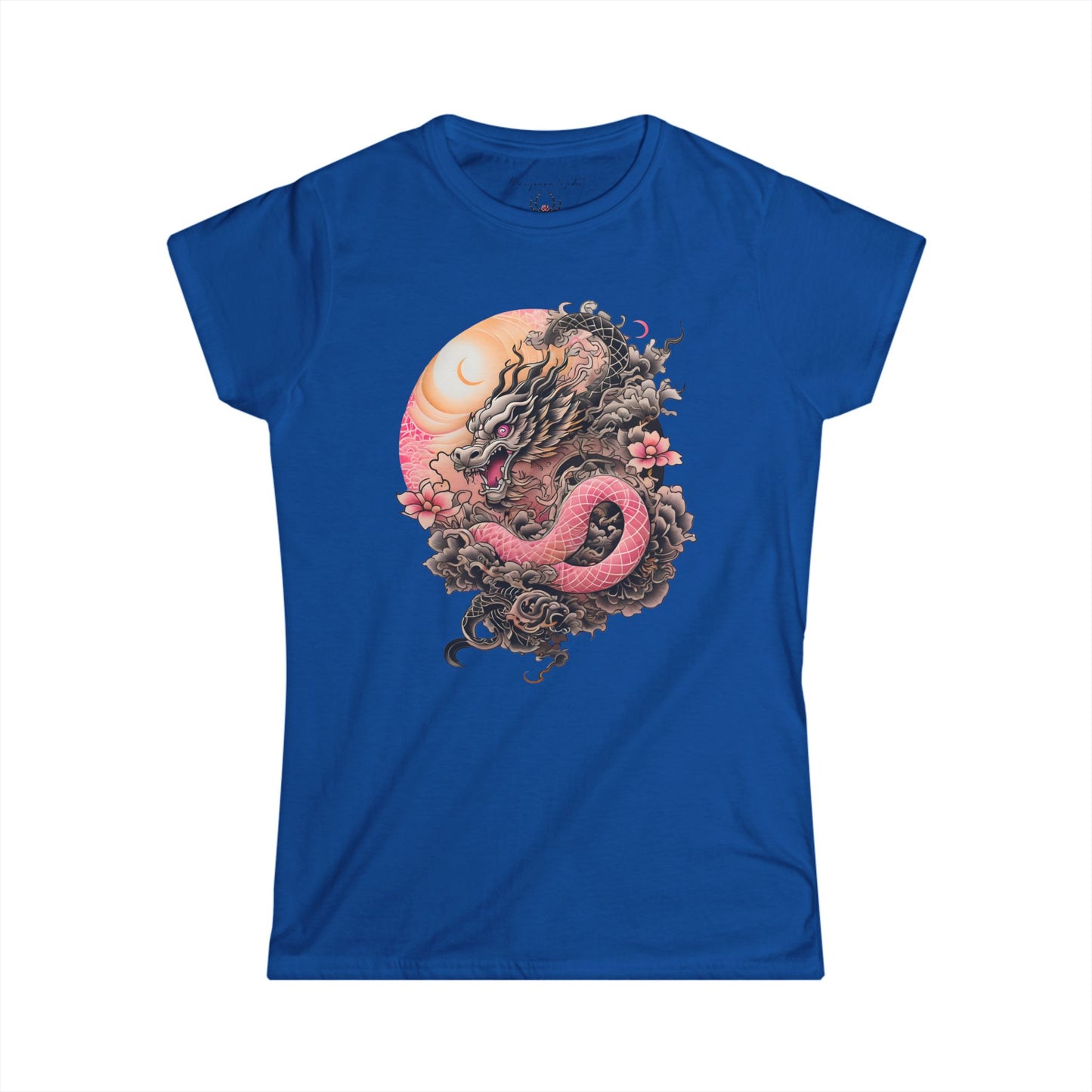 Dragon Serpent Tee — Pink Asian Dragon Graphic Women's T-Shirt