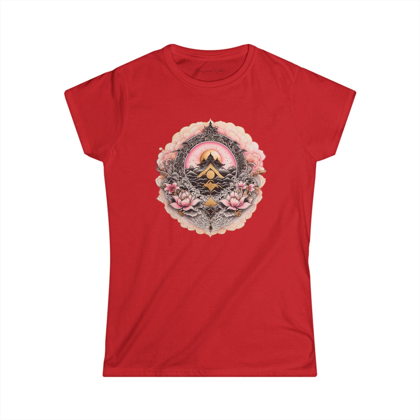 Tranquil Mountain Morning — Boho Sunrise Nature Graphic - Women's Tee
